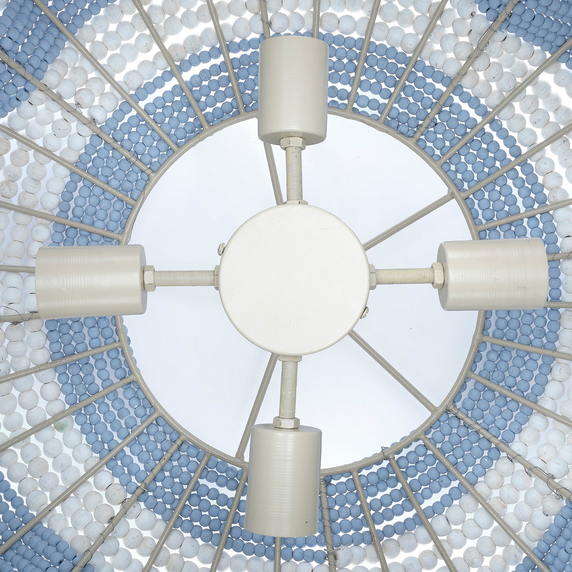 Clamshell Wood Beaded 4-Light Chandelier by Jamie Young
