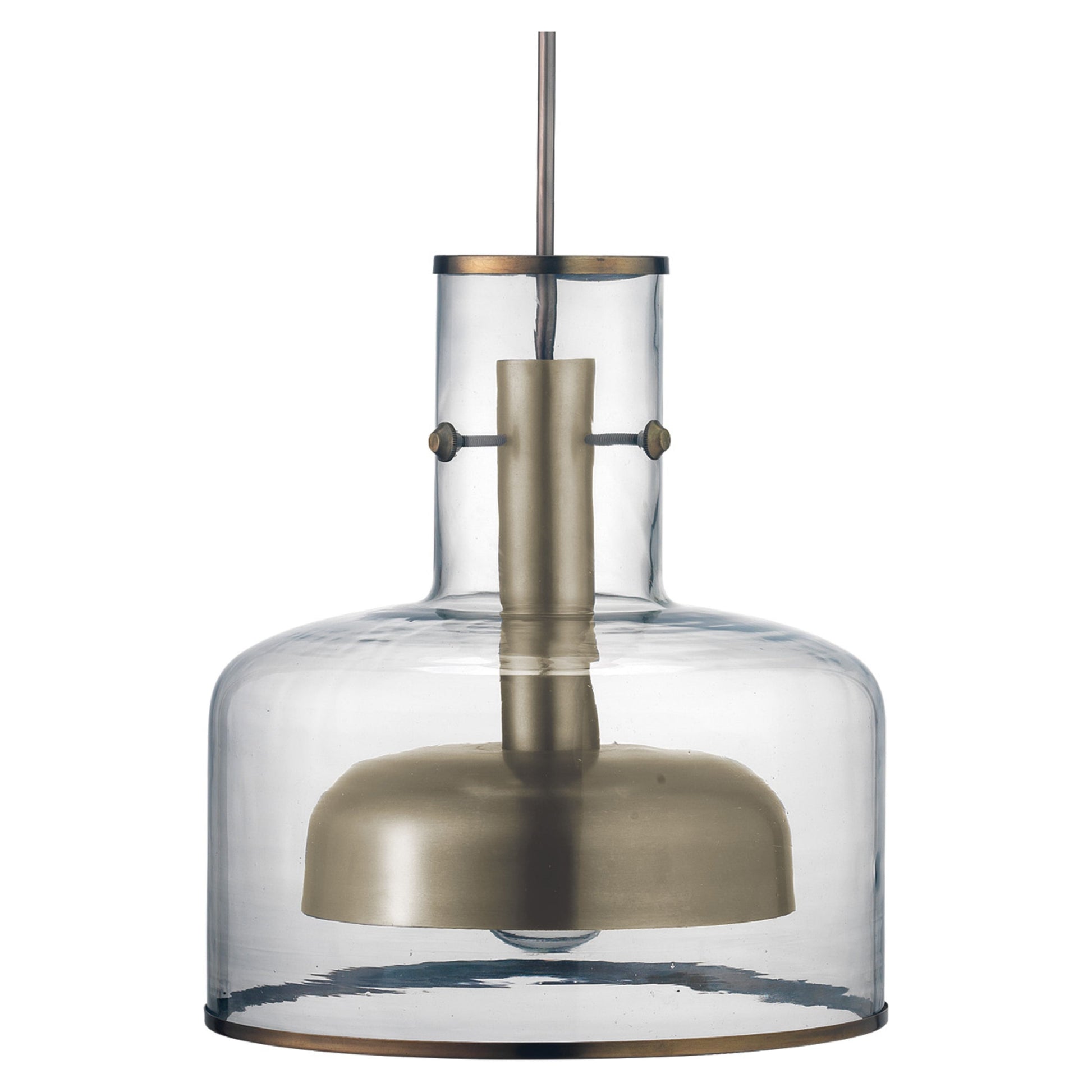 Clyde Glass 1-Light Metal and Glass Pendant by Jamie Young