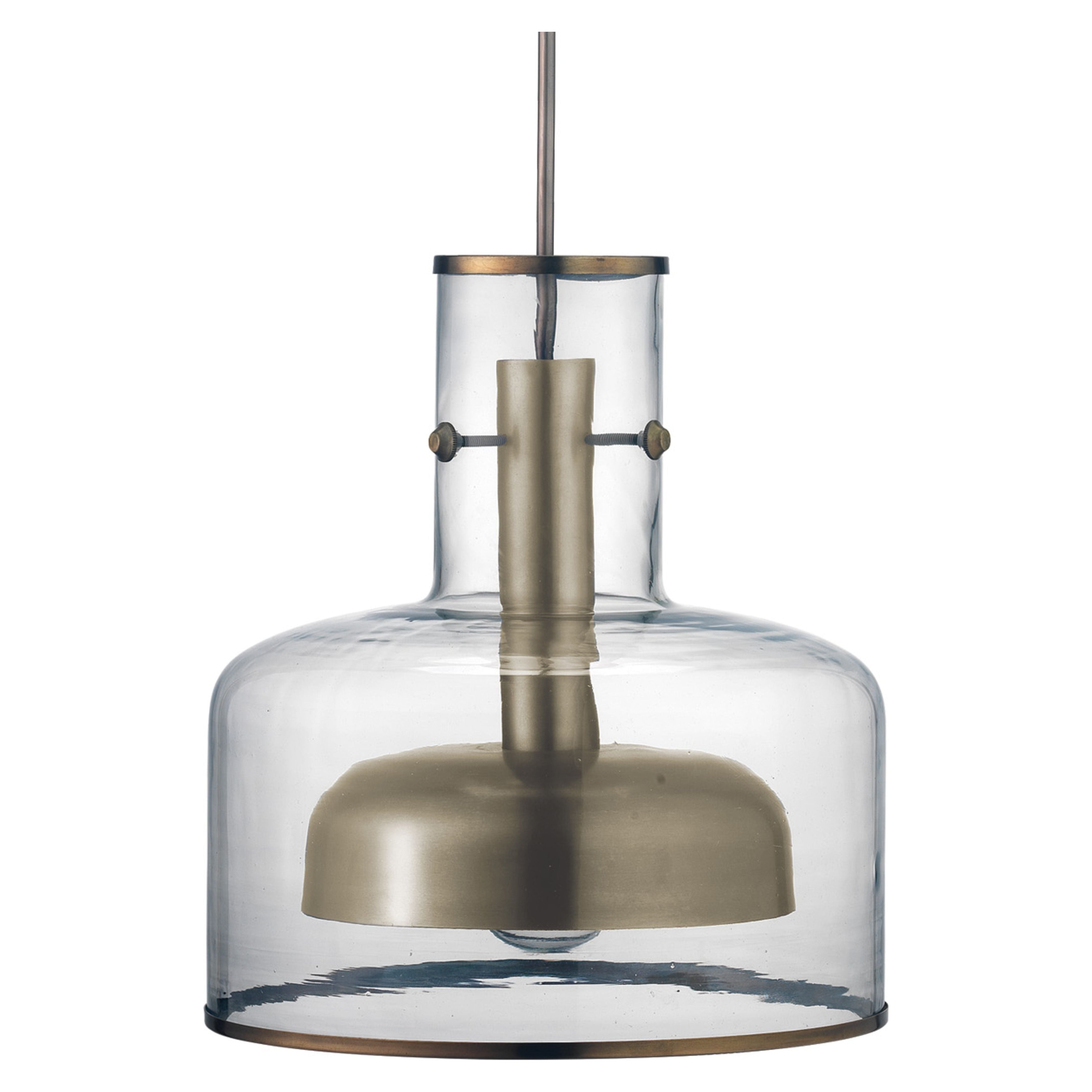 Clyde Glass 1-Light Metal and Glass Pendant by Jamie Young