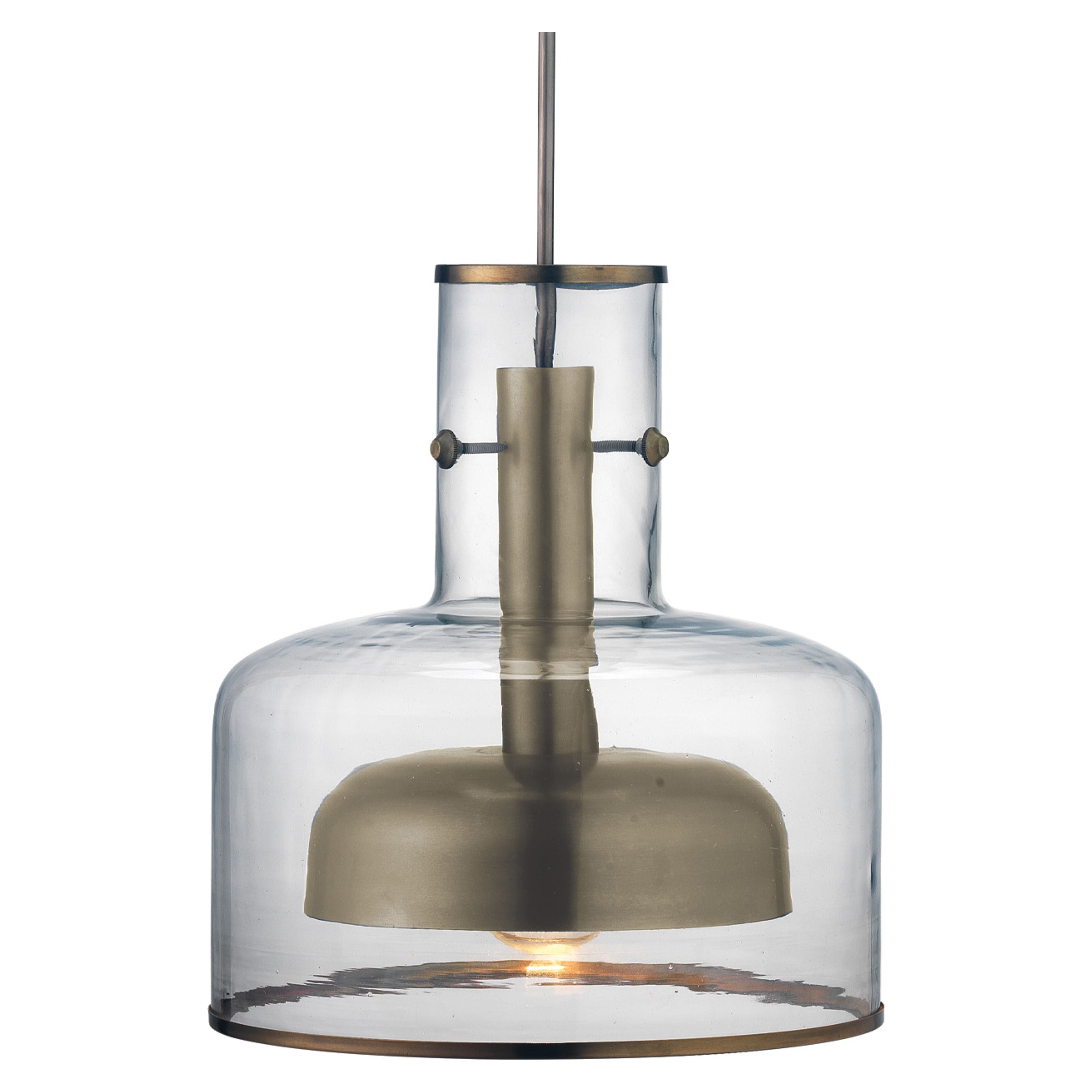 Clyde Glass 1-Light Metal and Glass Pendant by Jamie Young