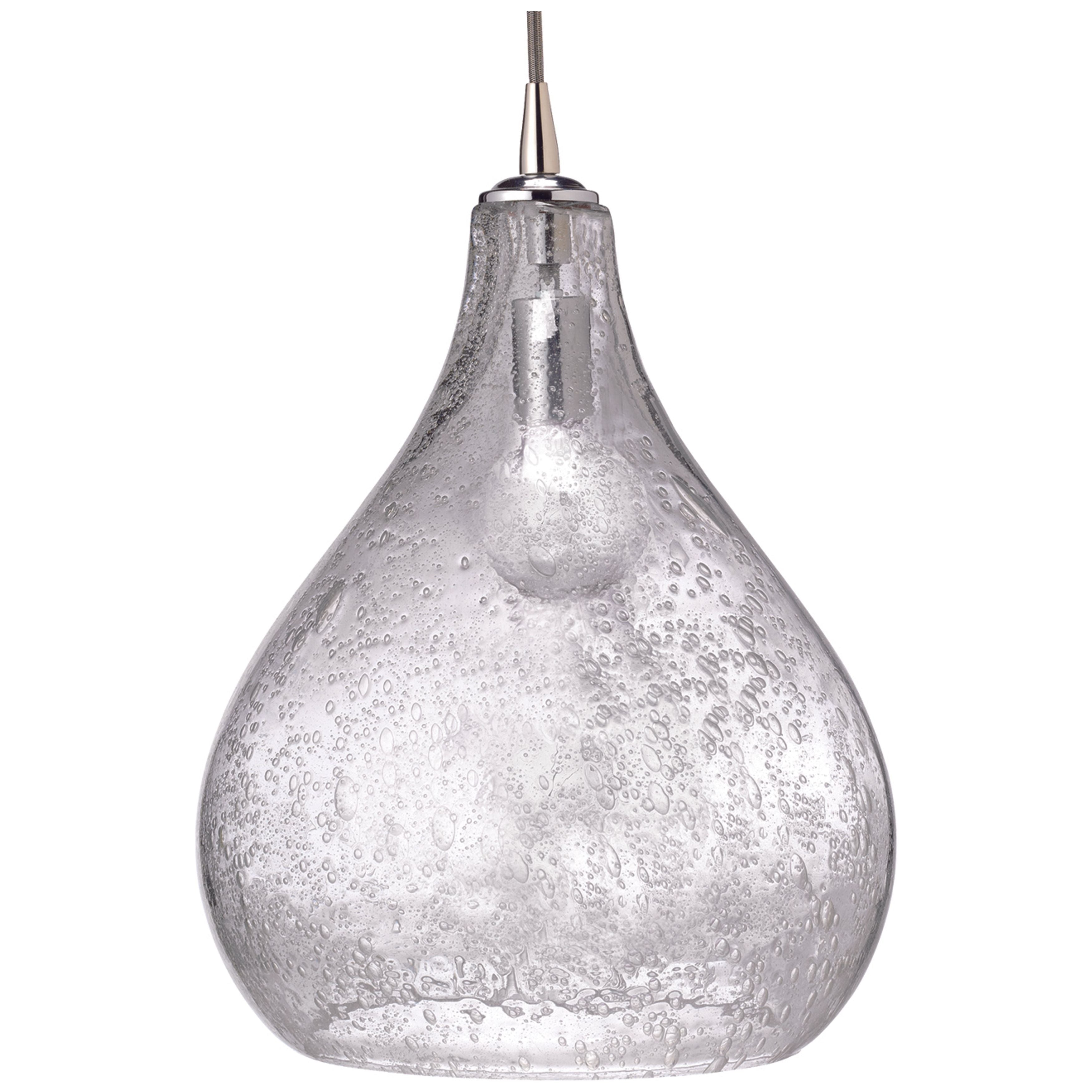 Curved Seeded Glass 1-Light Pendant, Large by Jamie Young