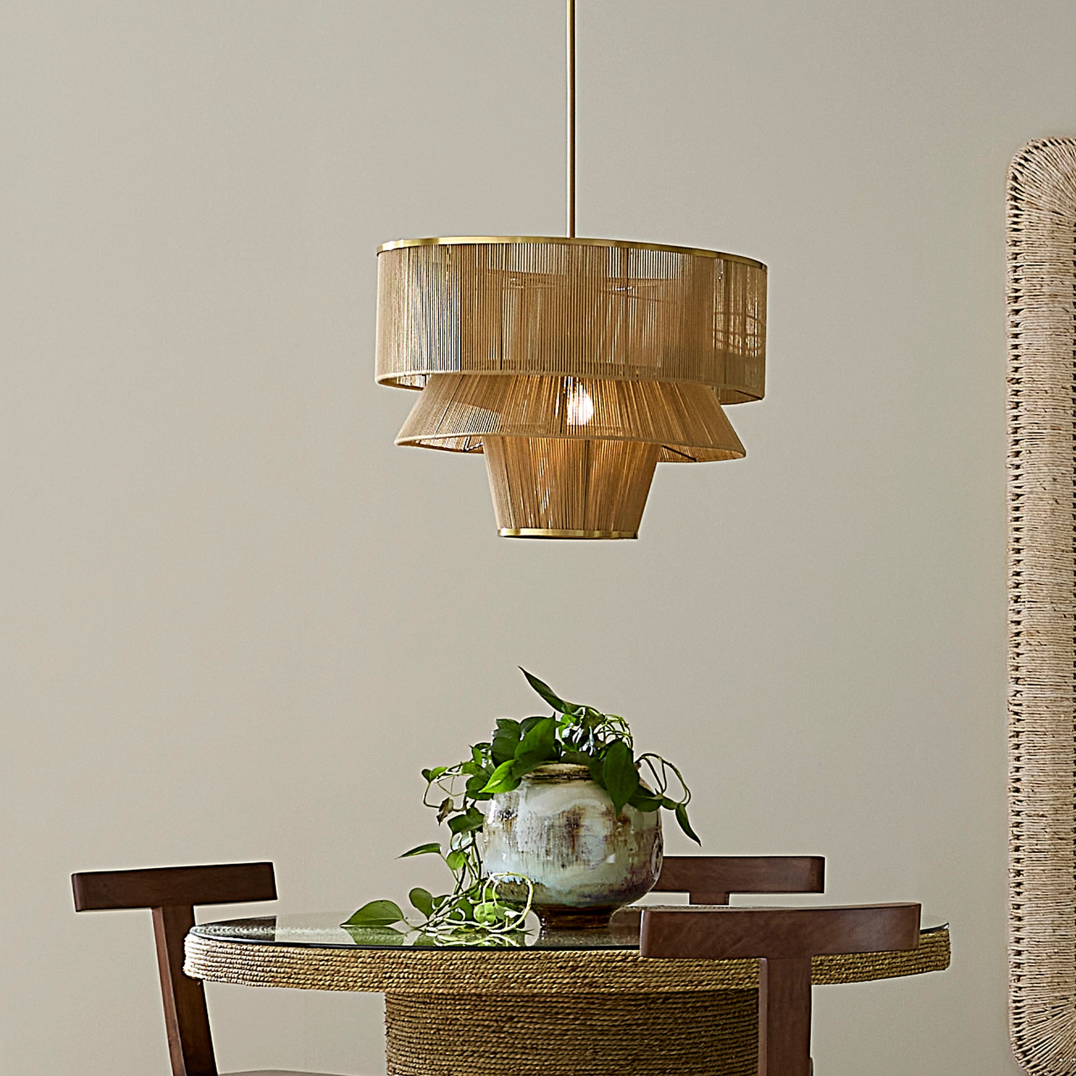 Dimension 1-Light Iron and Cotton Chandelier by Jamie Young