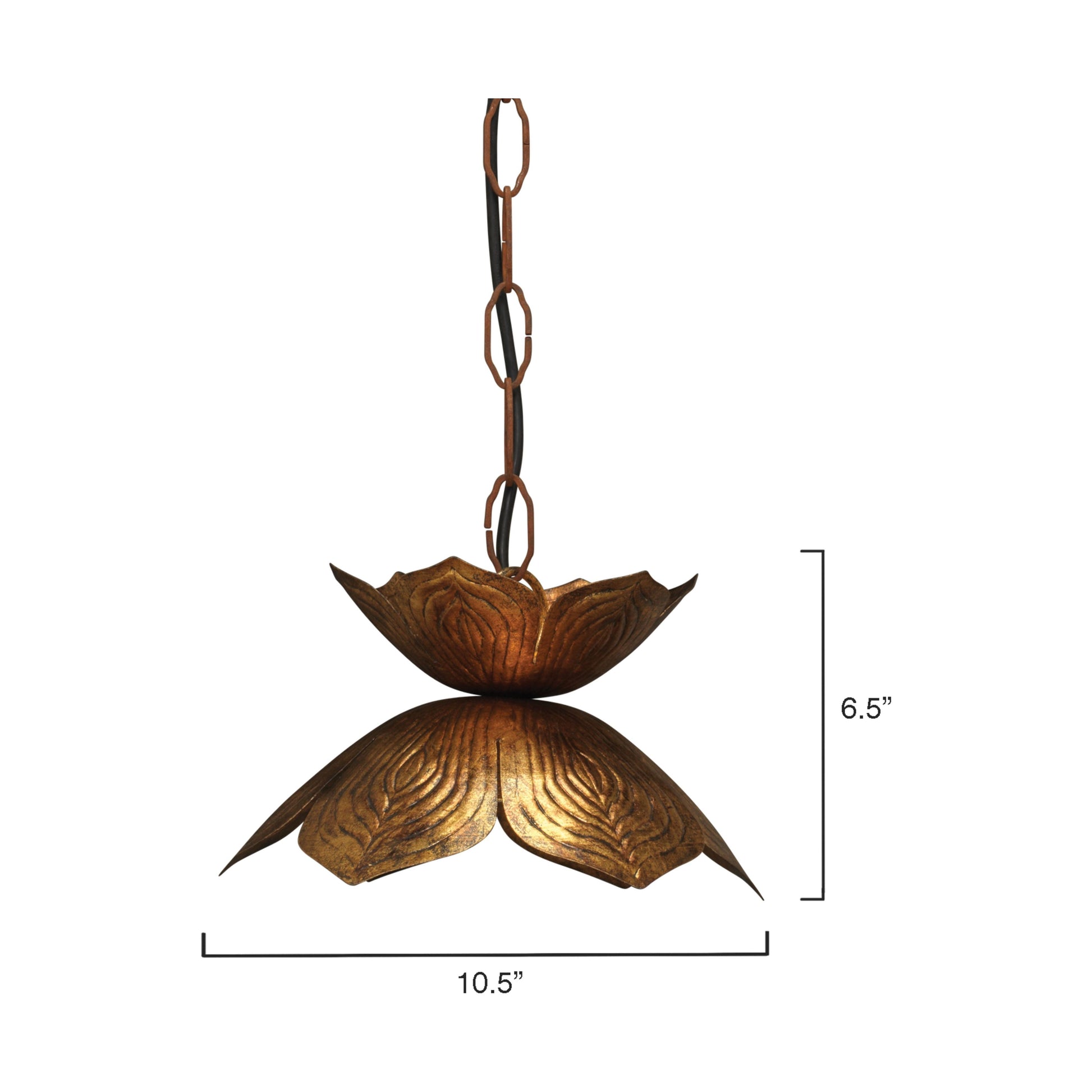 Flowering Lotus Iron Pendant, Antique Gold by Jamie Young