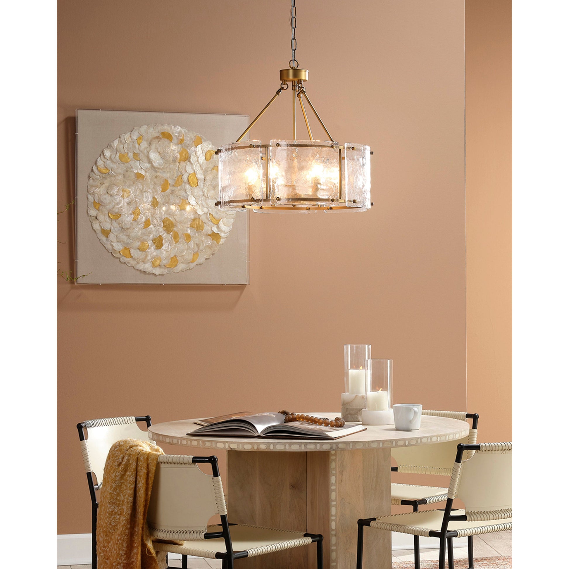 Glenn Large Round Metal 6-Light Chandelier by Jamie Young