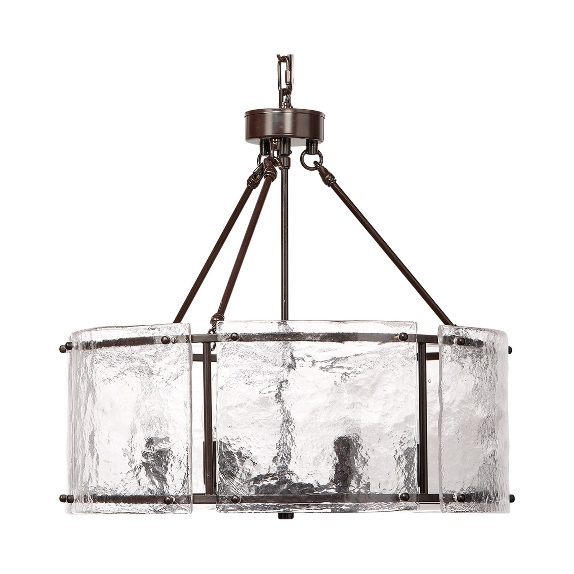 Glenn Large Round Metal 6-Light Chandelier by Jamie Young
