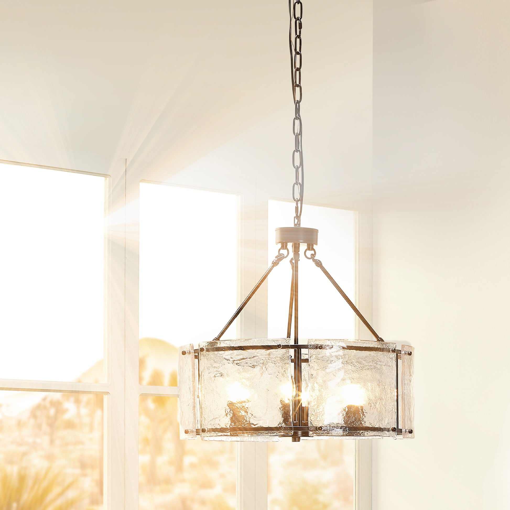 Glenn Large Round Metal 6-Light Chandelier by Jamie Young