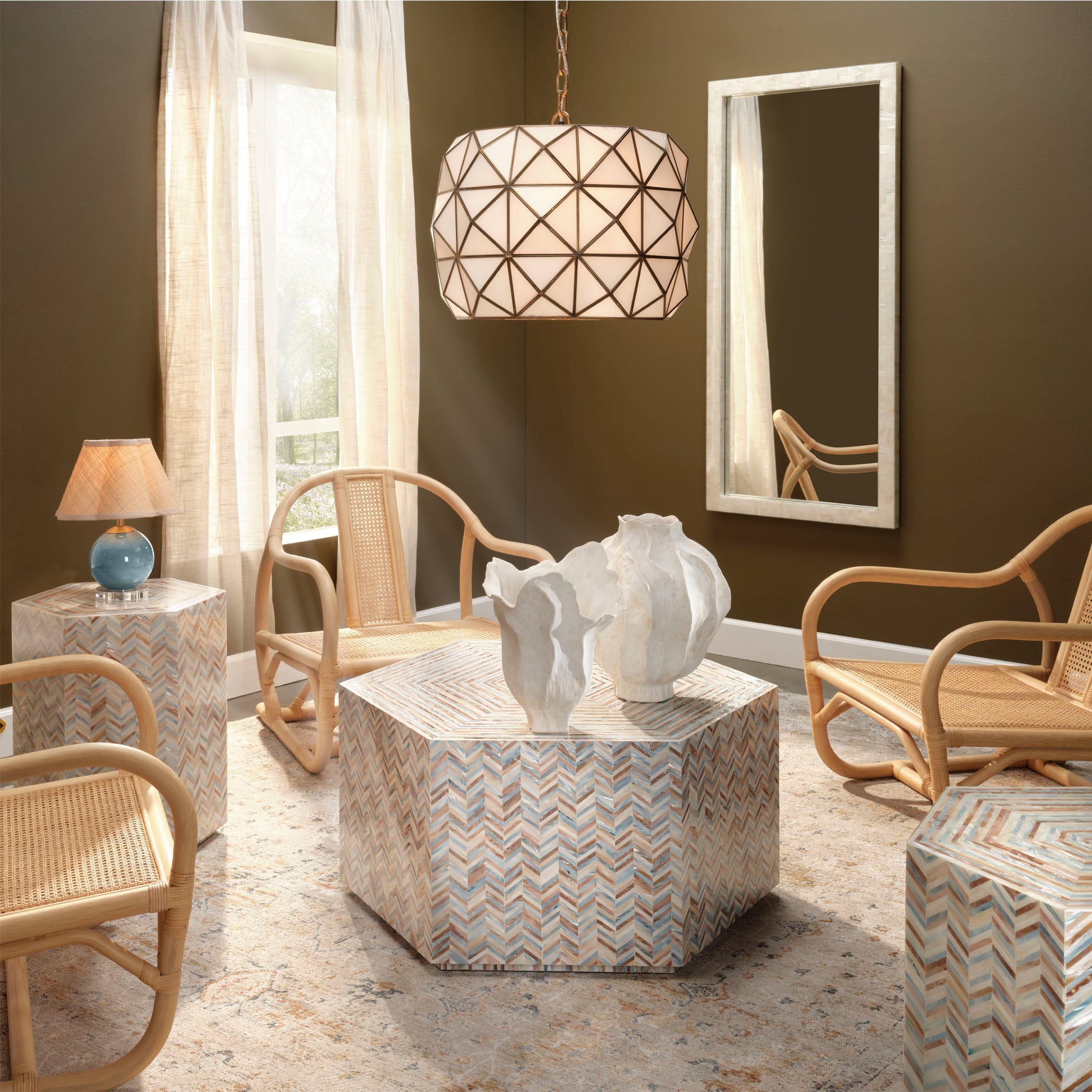 Hollywood 1-Light Glass and Metal Pendant by Jamie Young