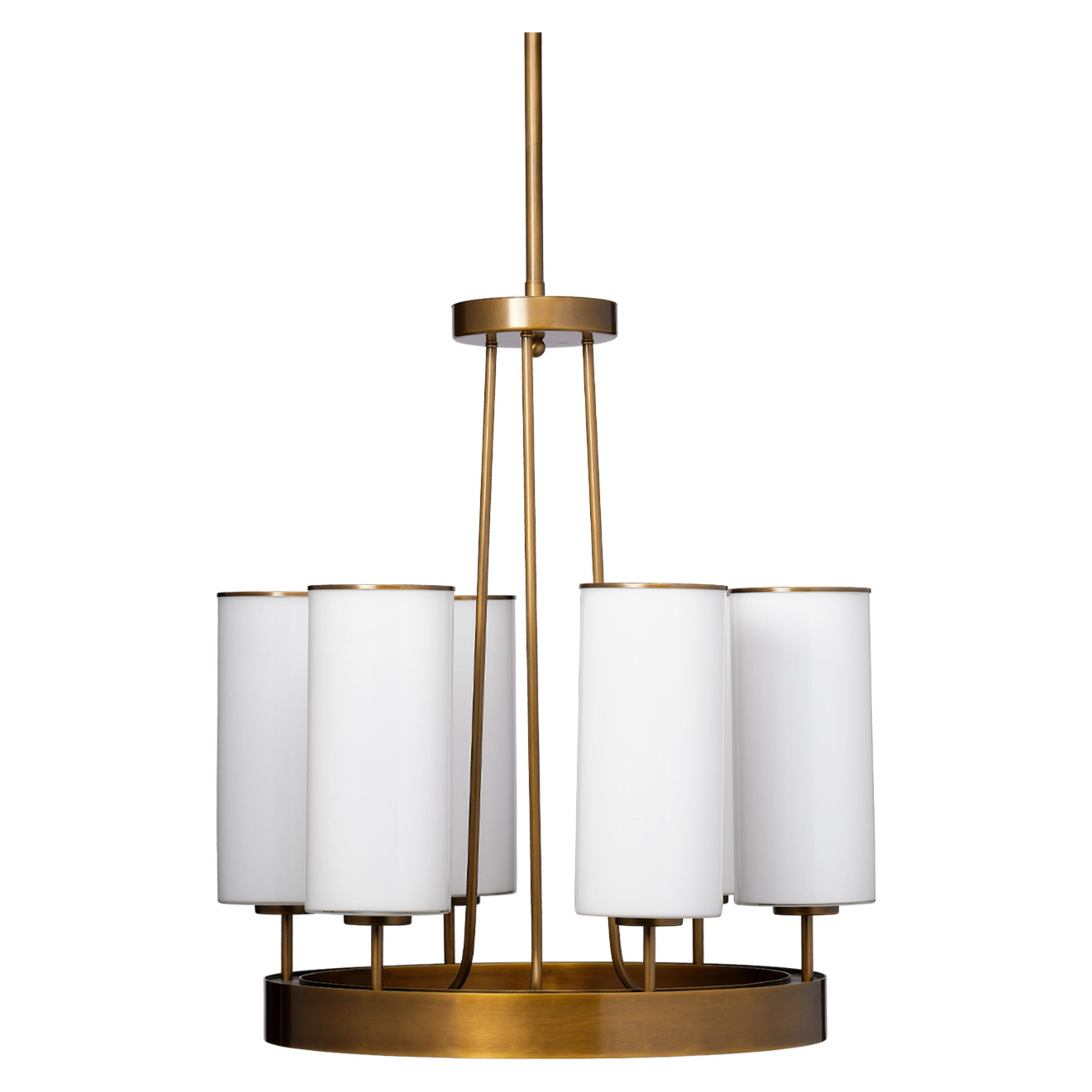 Kingdom Glass 6-Light Chandelier, Antique Brass by Jamie Young