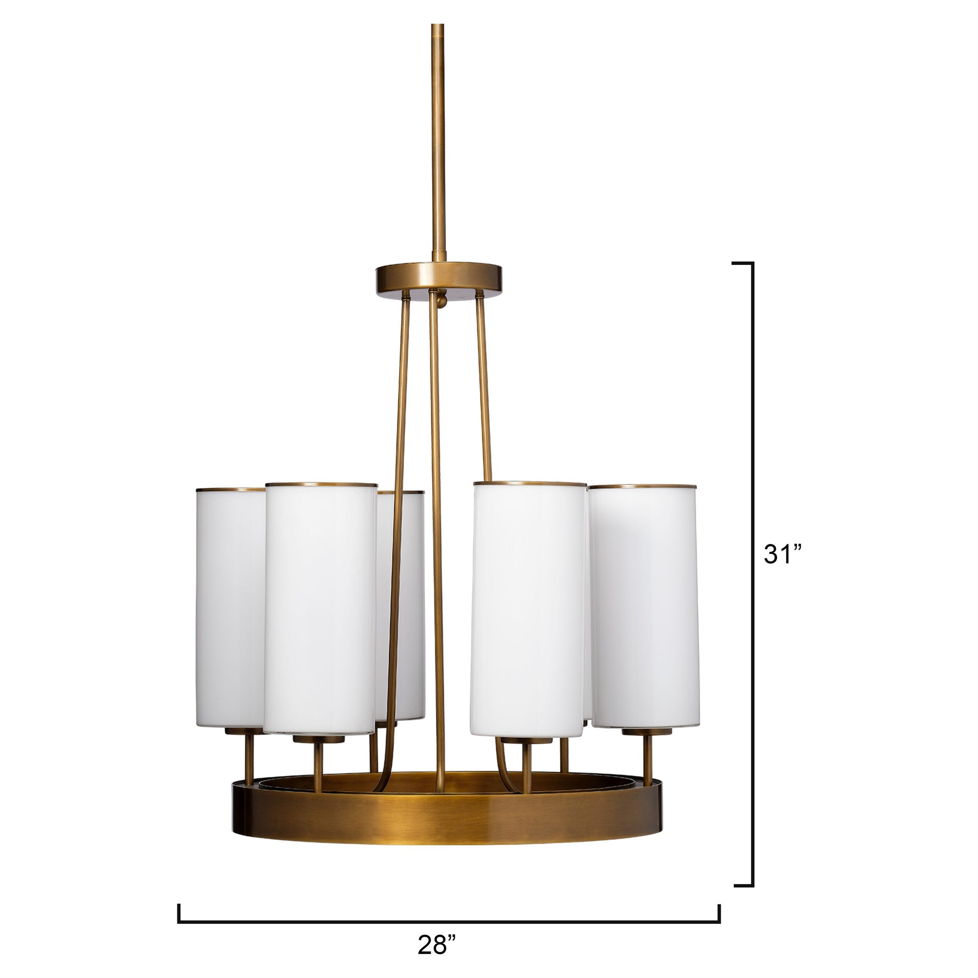 Kingdom Glass 6-Light Chandelier, Antique Brass by Jamie Young