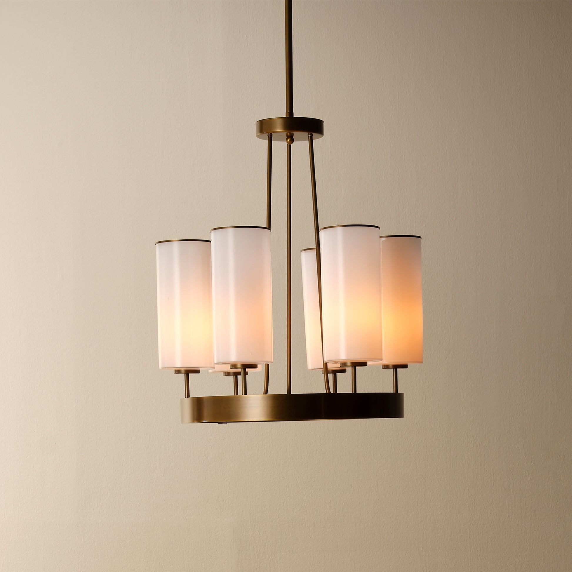 Kingdom Glass 6-Light Chandelier, Antique Brass by Jamie Young