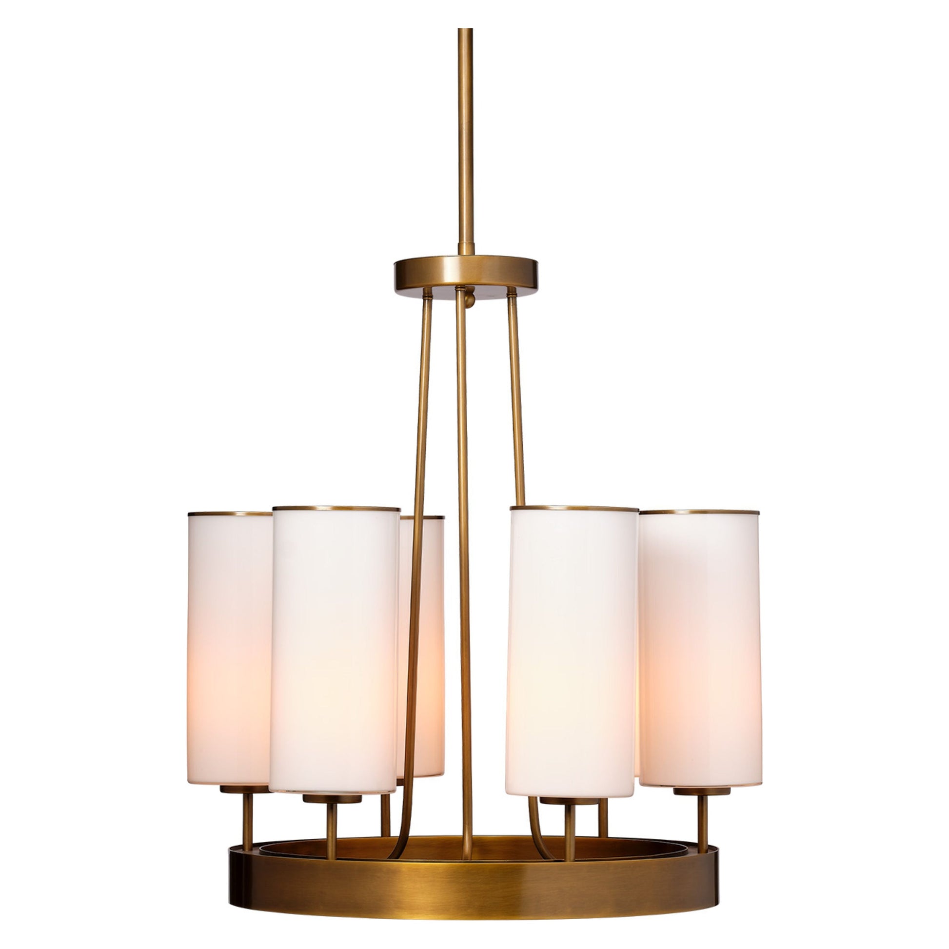 Kingdom Glass 6-Light Chandelier, Antique Brass by Jamie Young