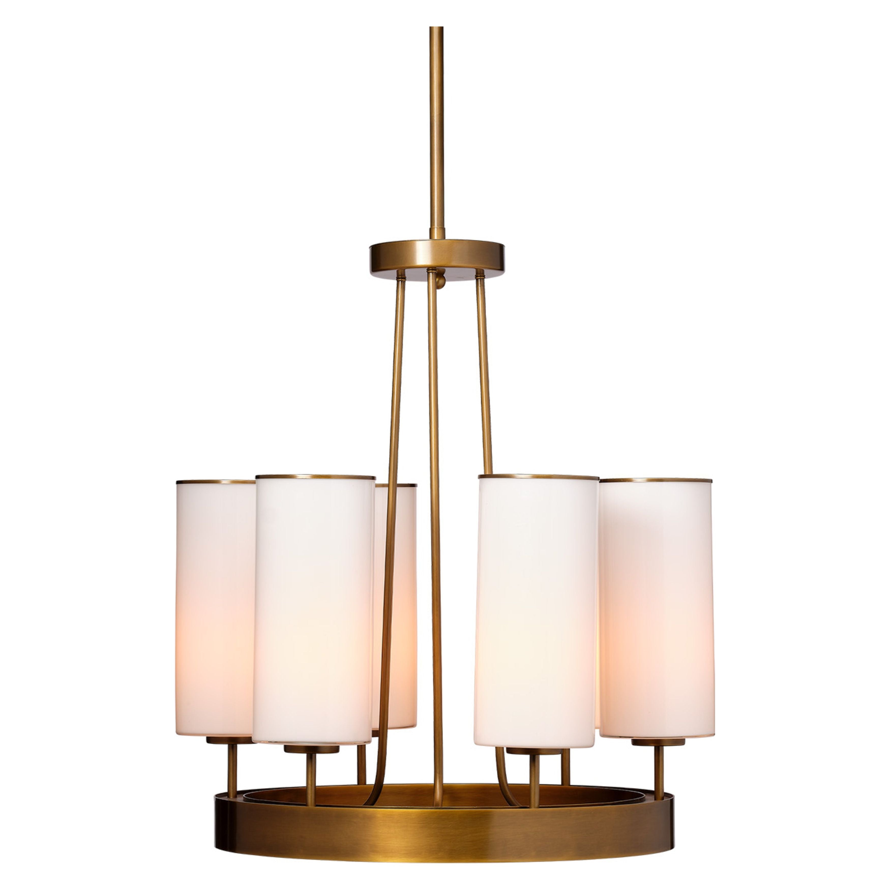 Kingdom Glass 6-Light Chandelier, Antique Brass by Jamie Young