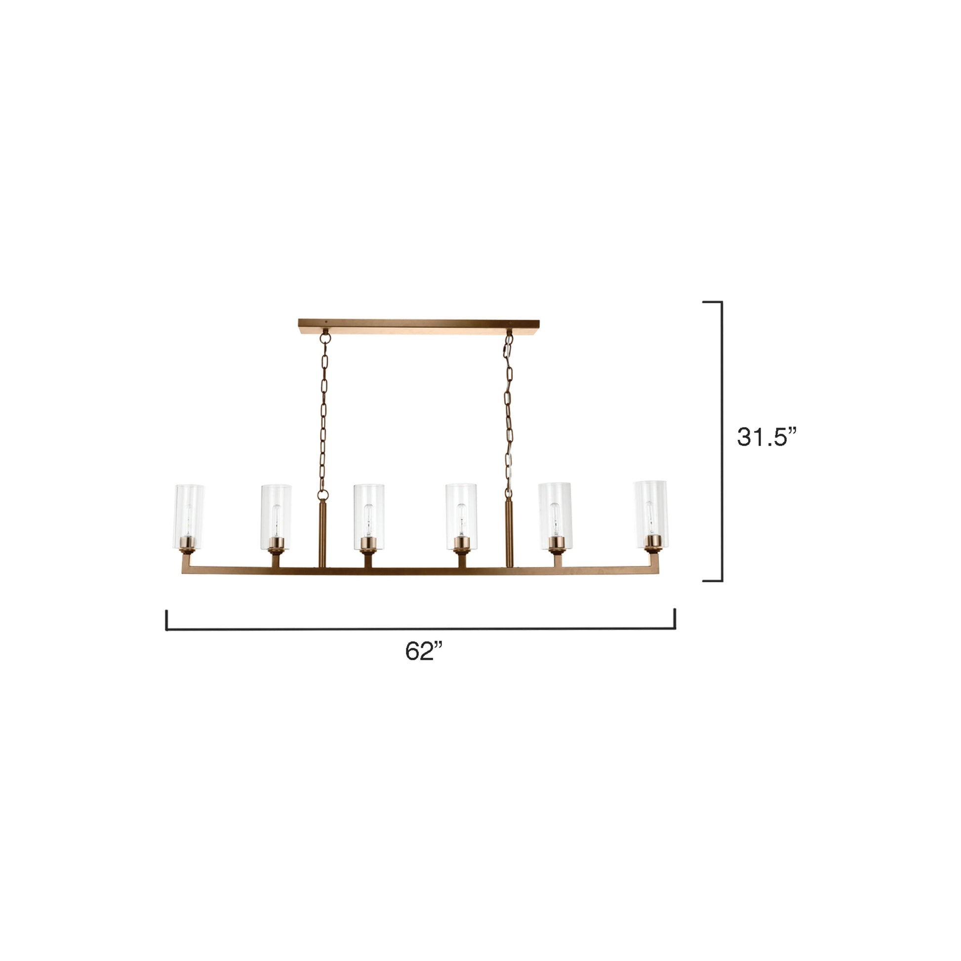 Linear 6-Light Steel Chandelier by Jamie Young