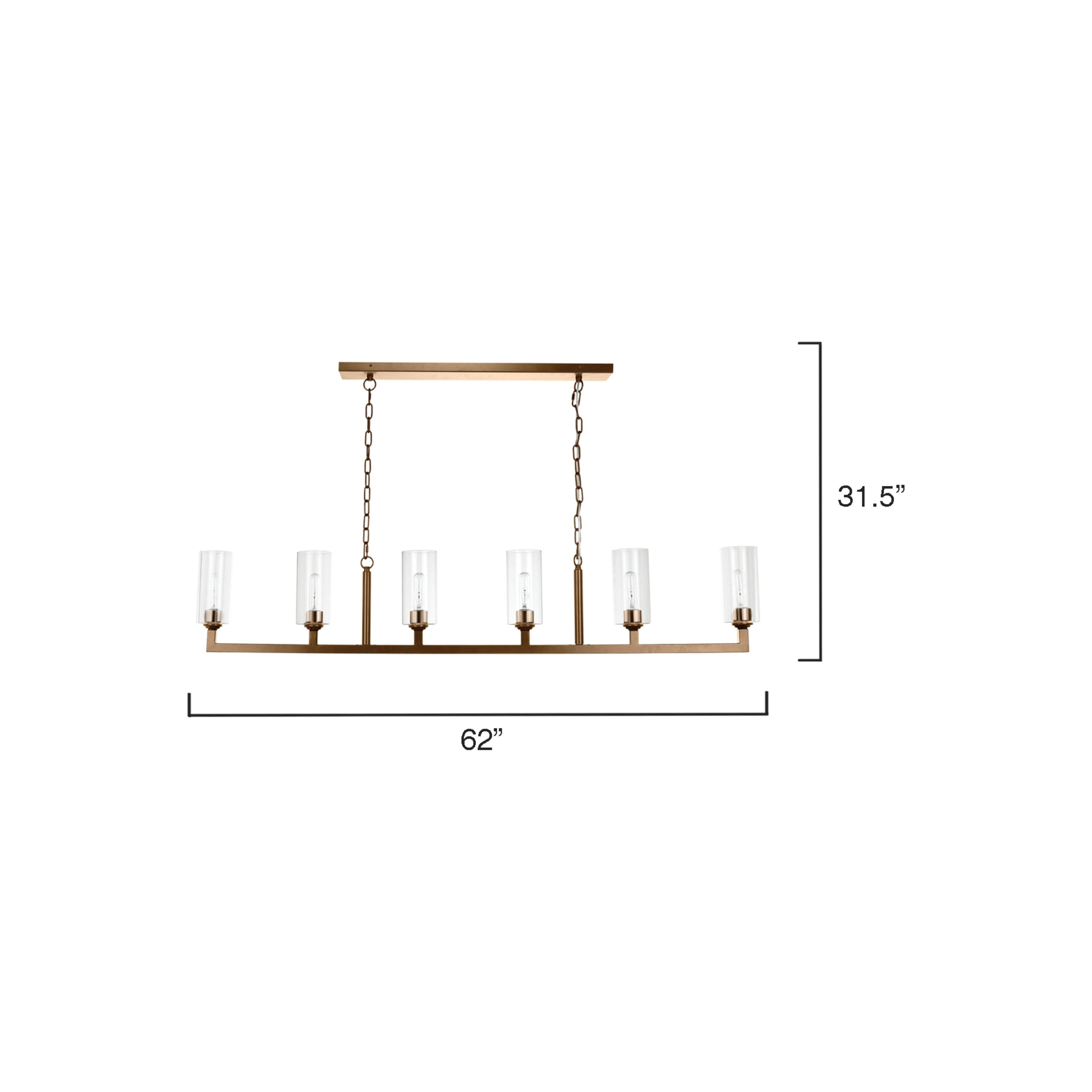 Linear 6-Light Steel Chandelier by Jamie Young