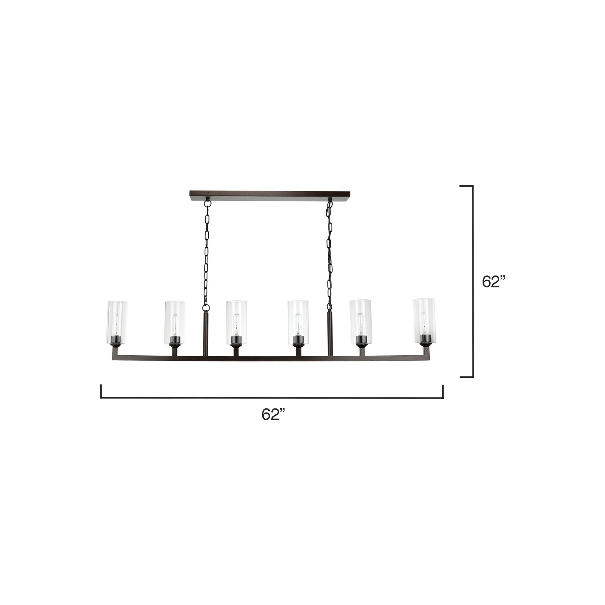 Linear 6-Light Steel Chandelier by Jamie Young