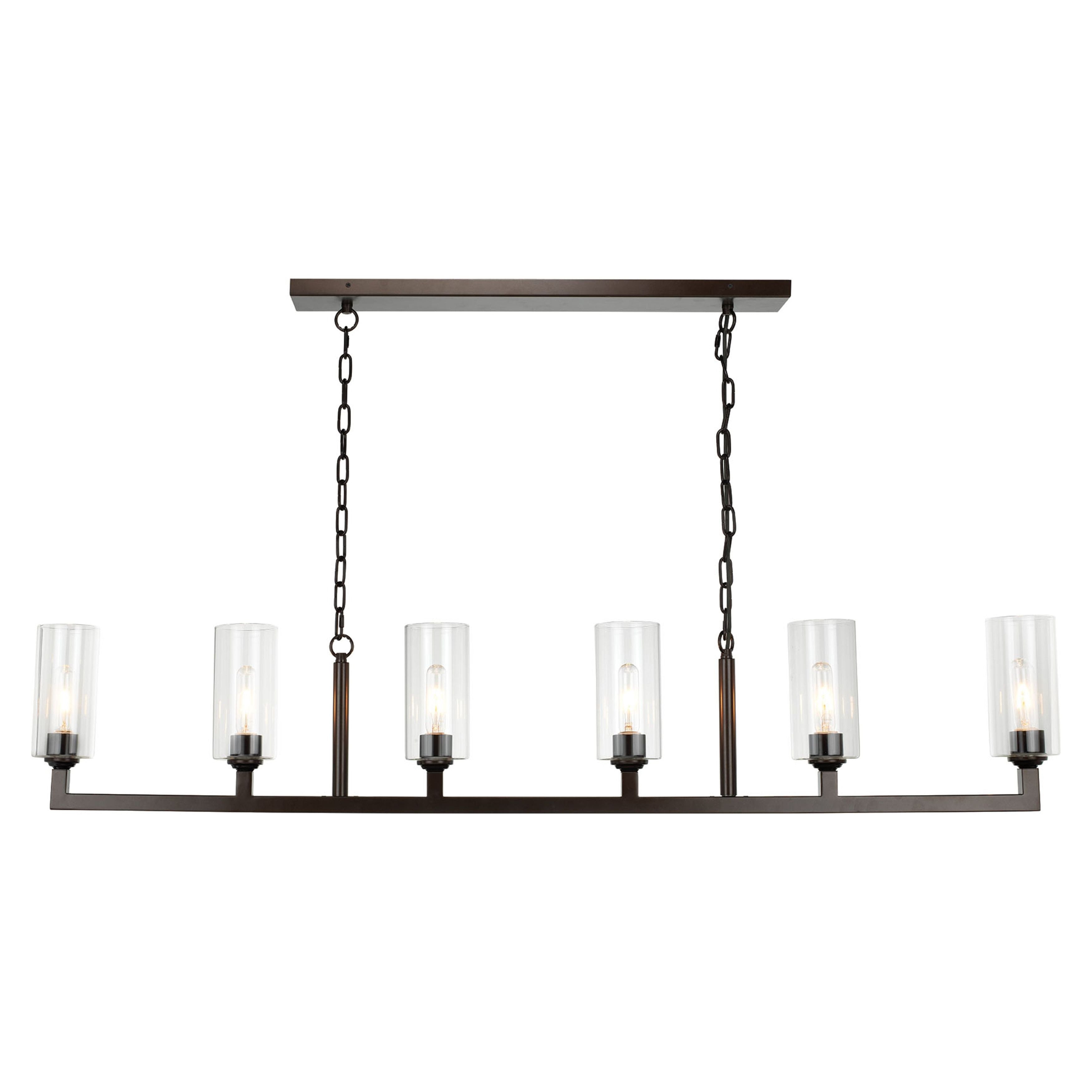 Linear 6-Light Steel Chandelier by Jamie Young