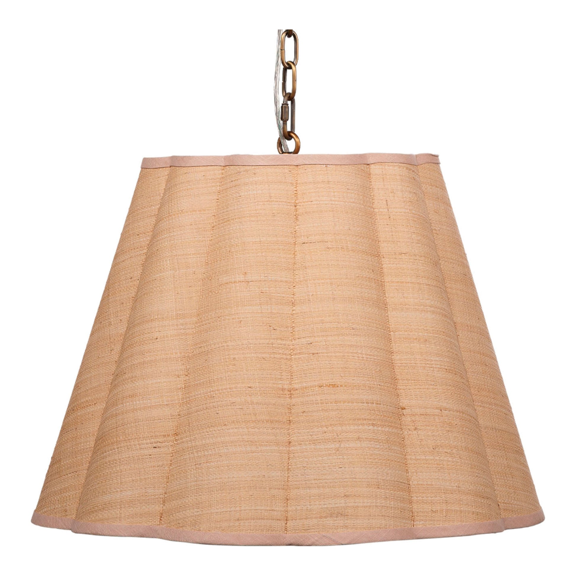 Scalloped 1-Light Pendant, Raffia by Jamie Young