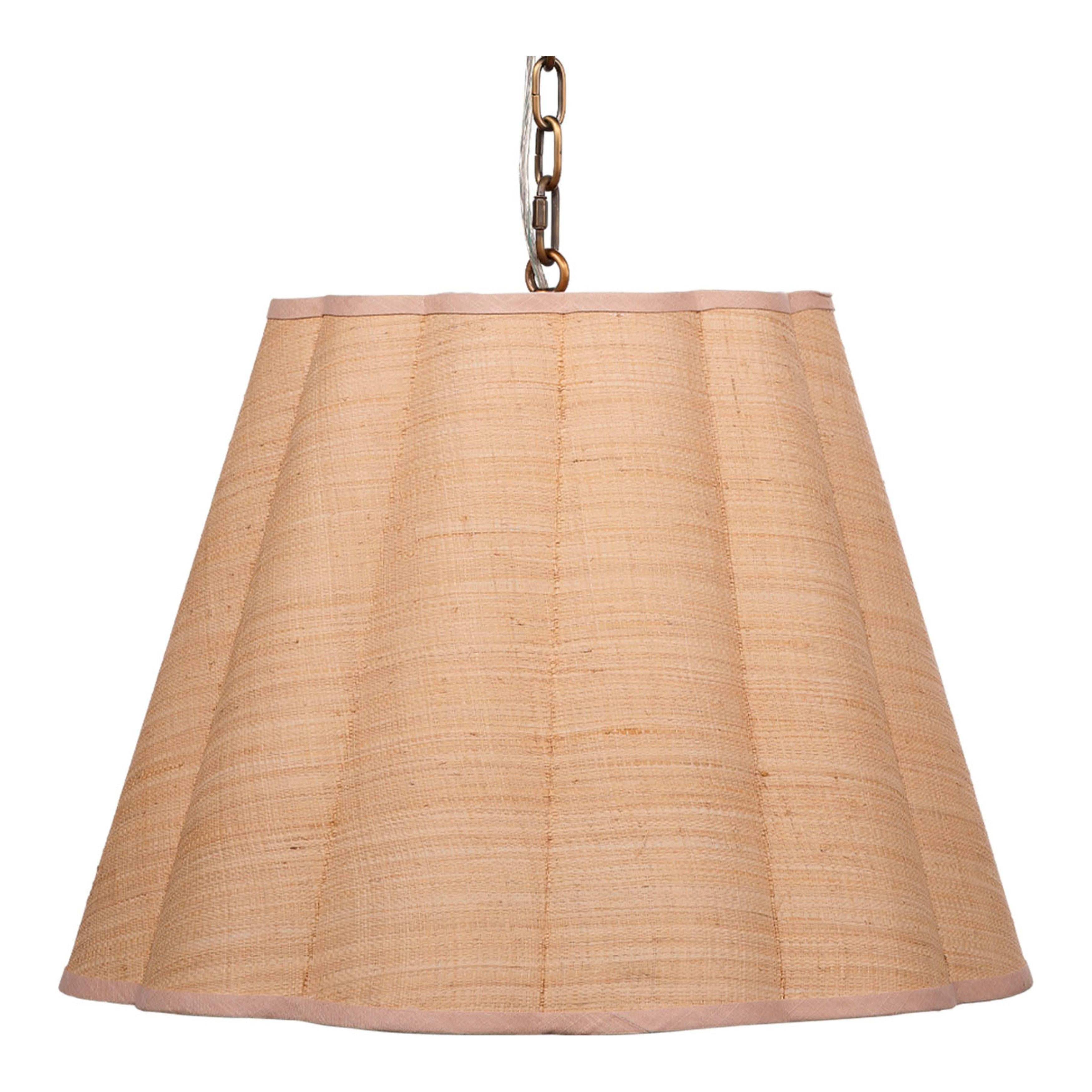 Scalloped 1-Light Pendant, Raffia by Jamie Young