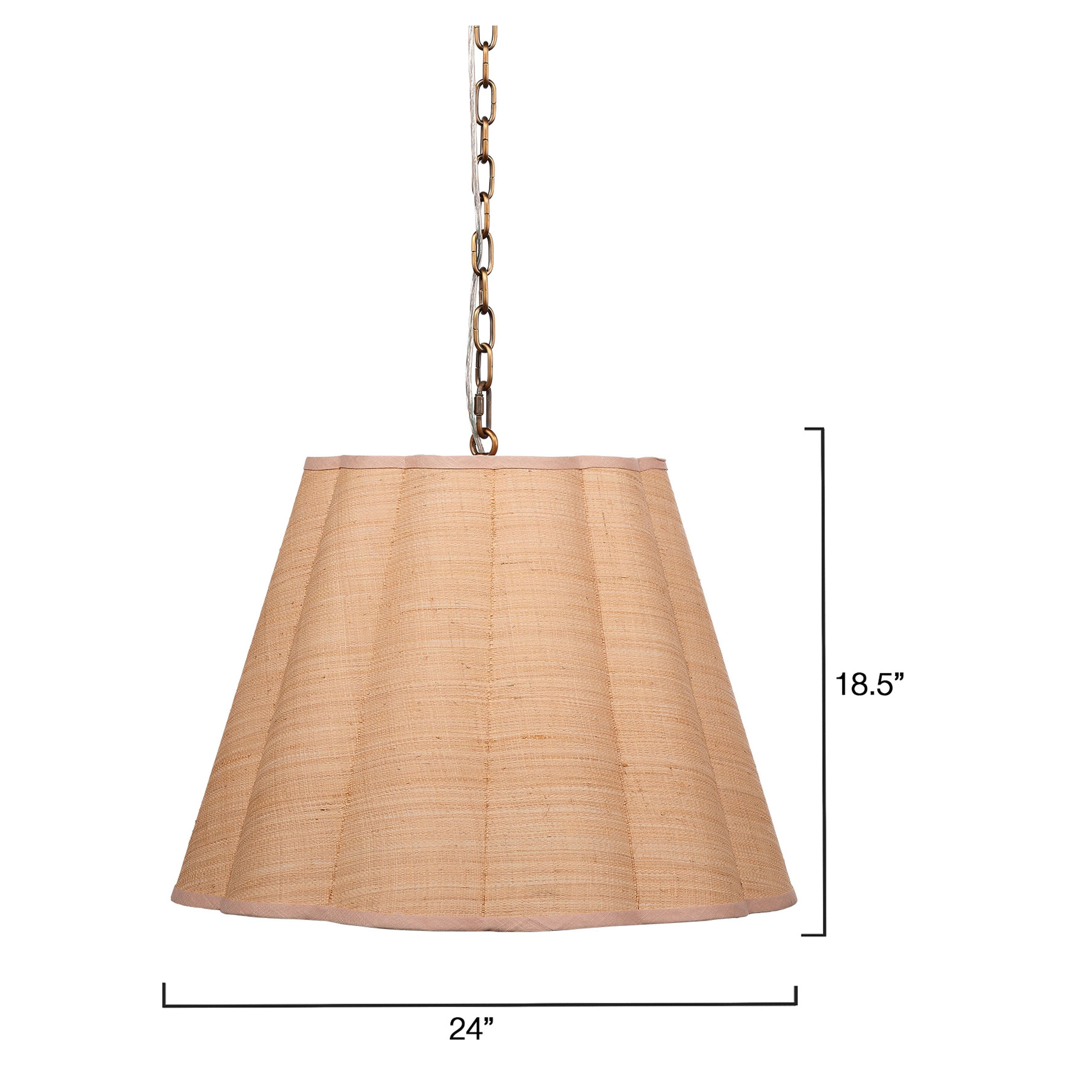 Scalloped 1-Light Pendant, Raffia by Jamie Young