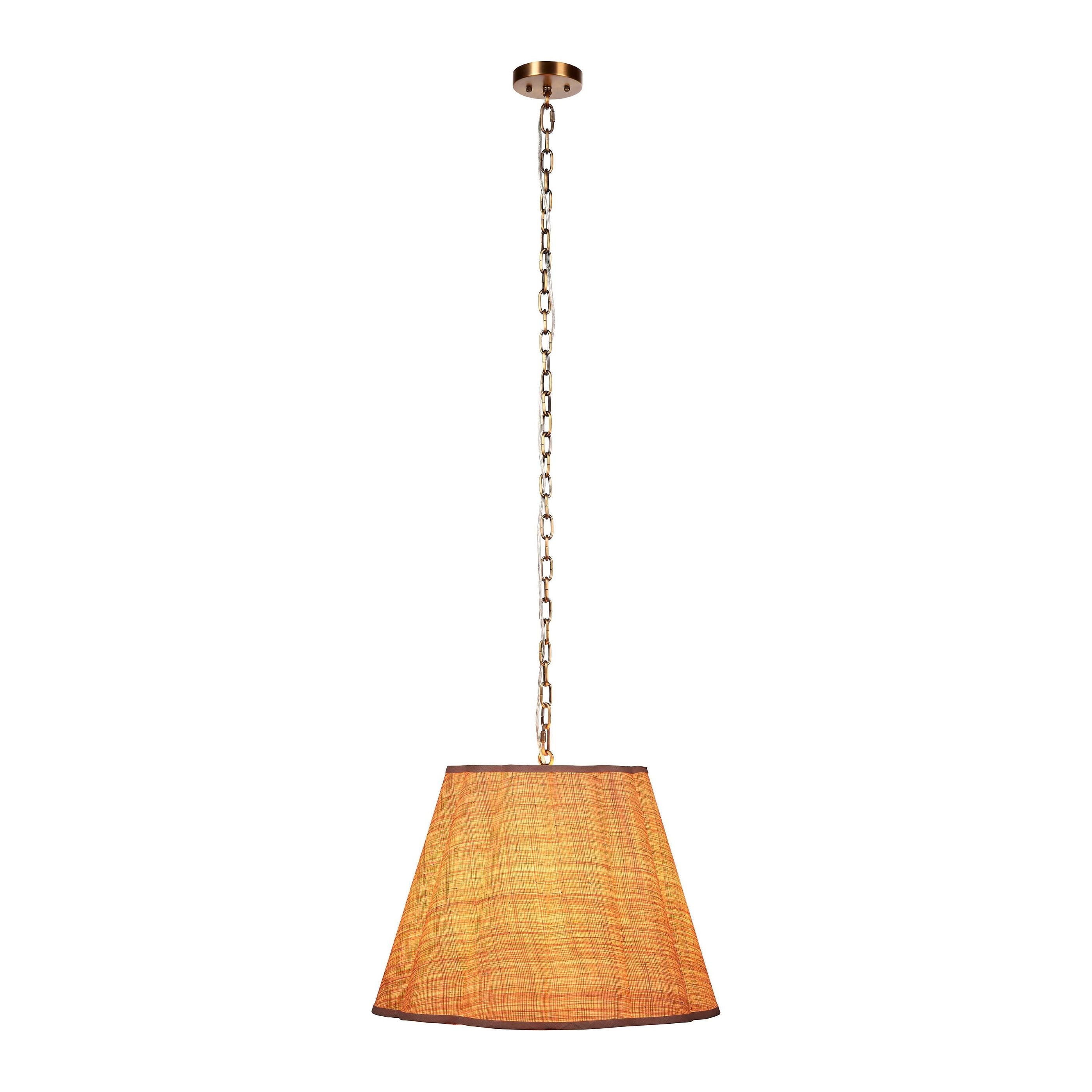 Scalloped 1-Light Pendant, Raffia by Jamie Young