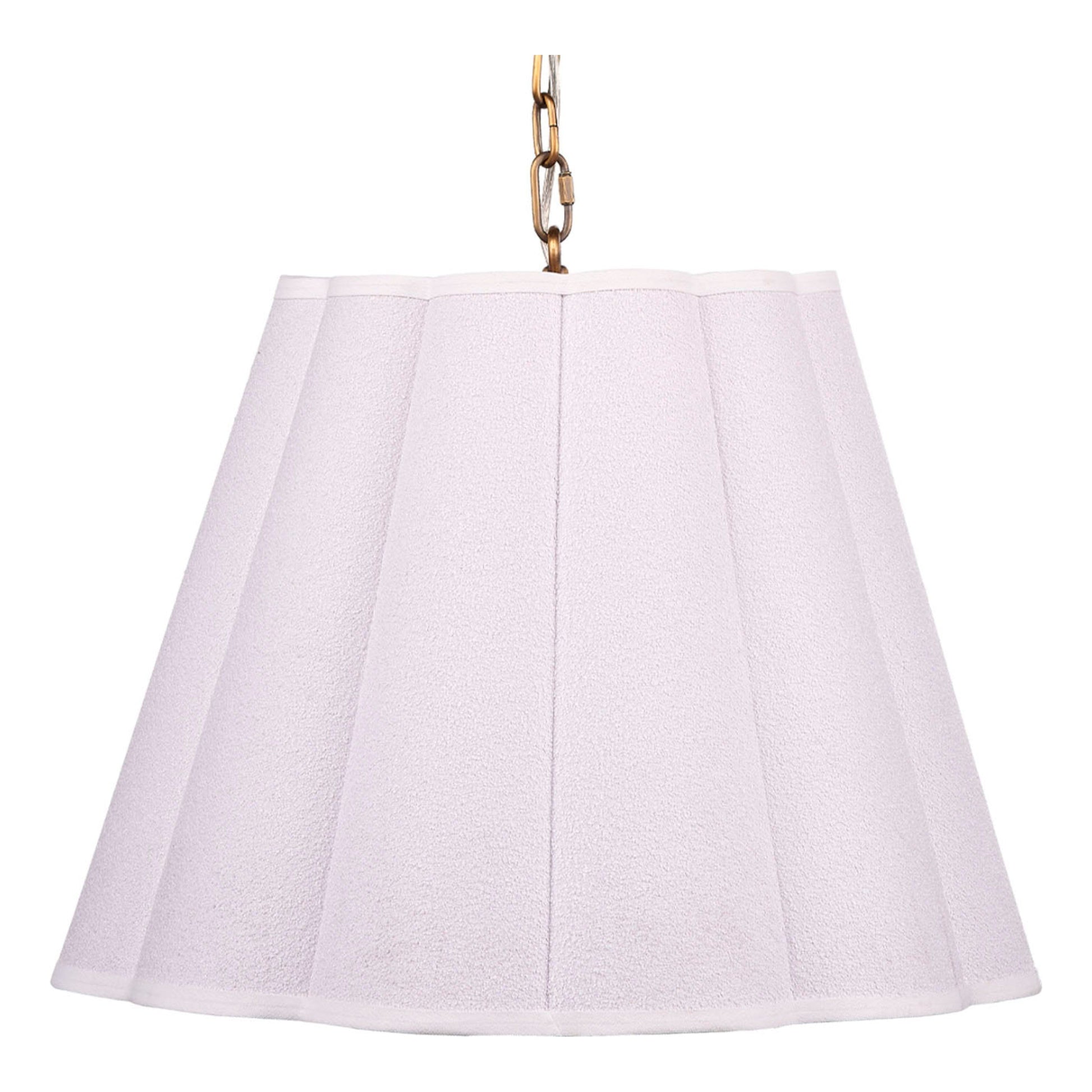 Scalloped 1-Light Pendant, Boucle Linen by Jamie Young
