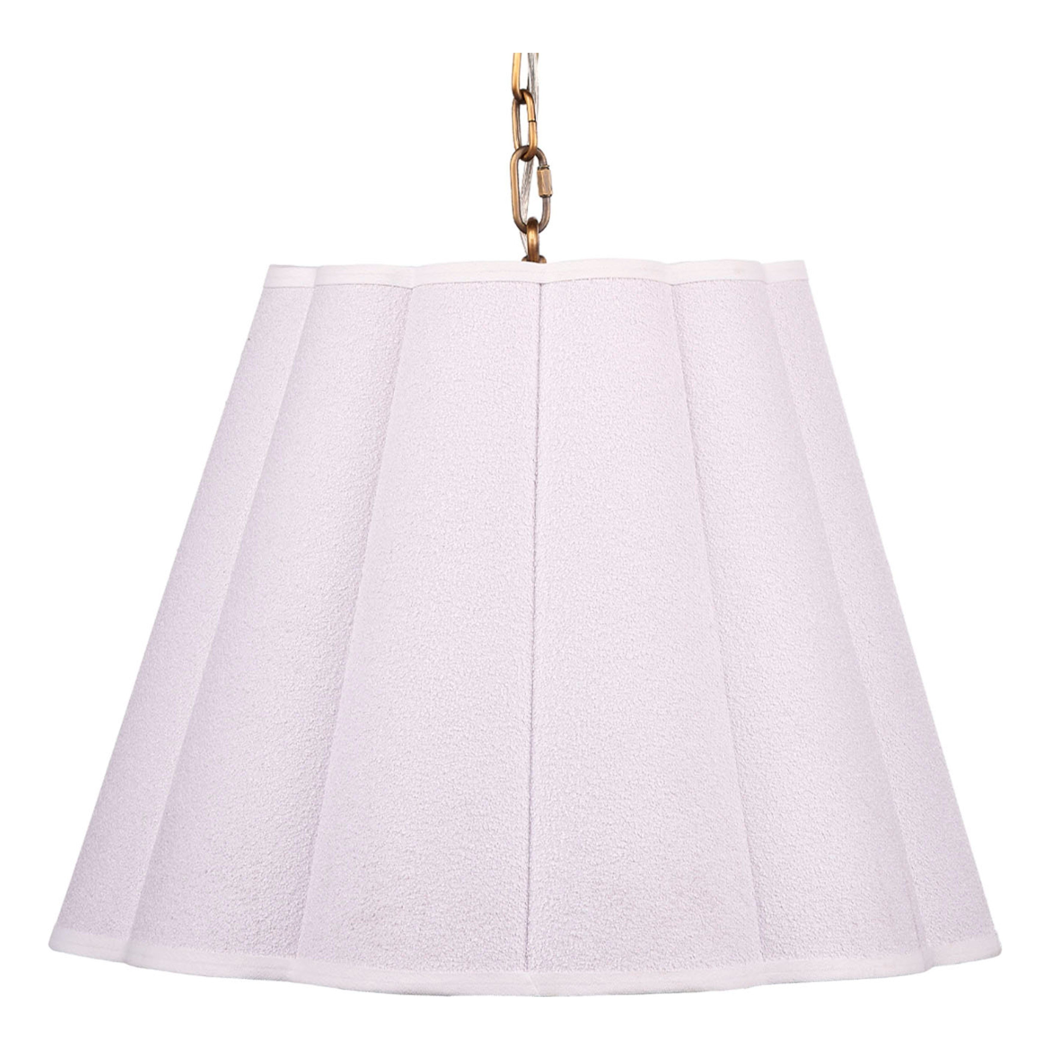 Scalloped 1-Light Pendant, Boucle Linen by Jamie Young