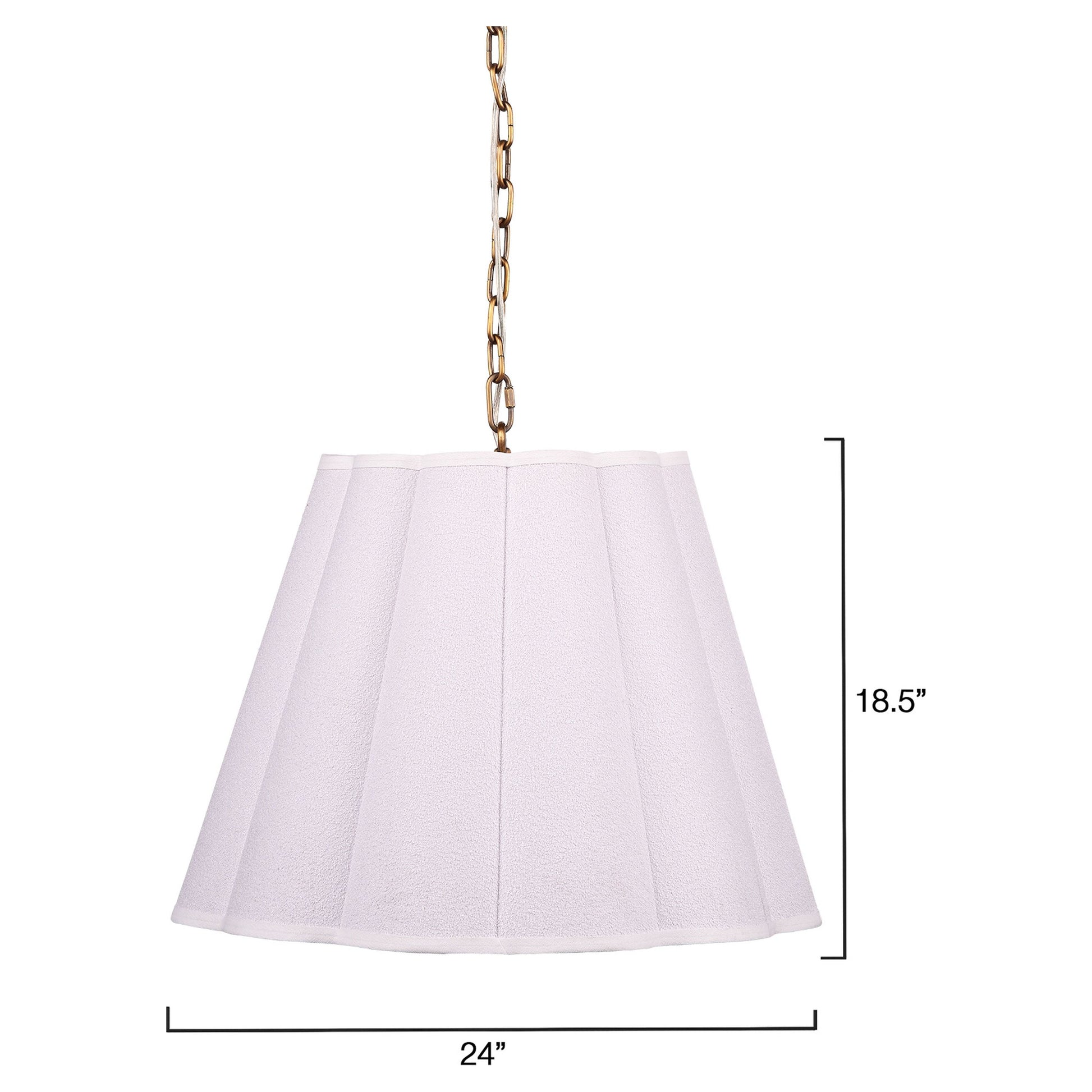 Scalloped 1-Light Pendant, Boucle Linen by Jamie Young