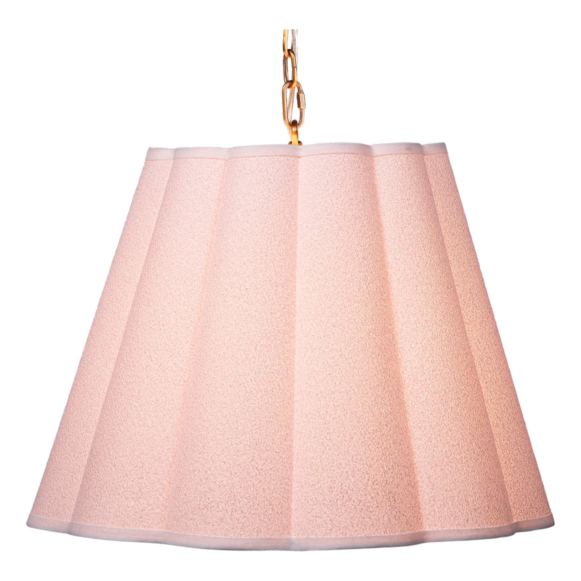 Scalloped 1-Light Pendant, Boucle Linen by Jamie Young