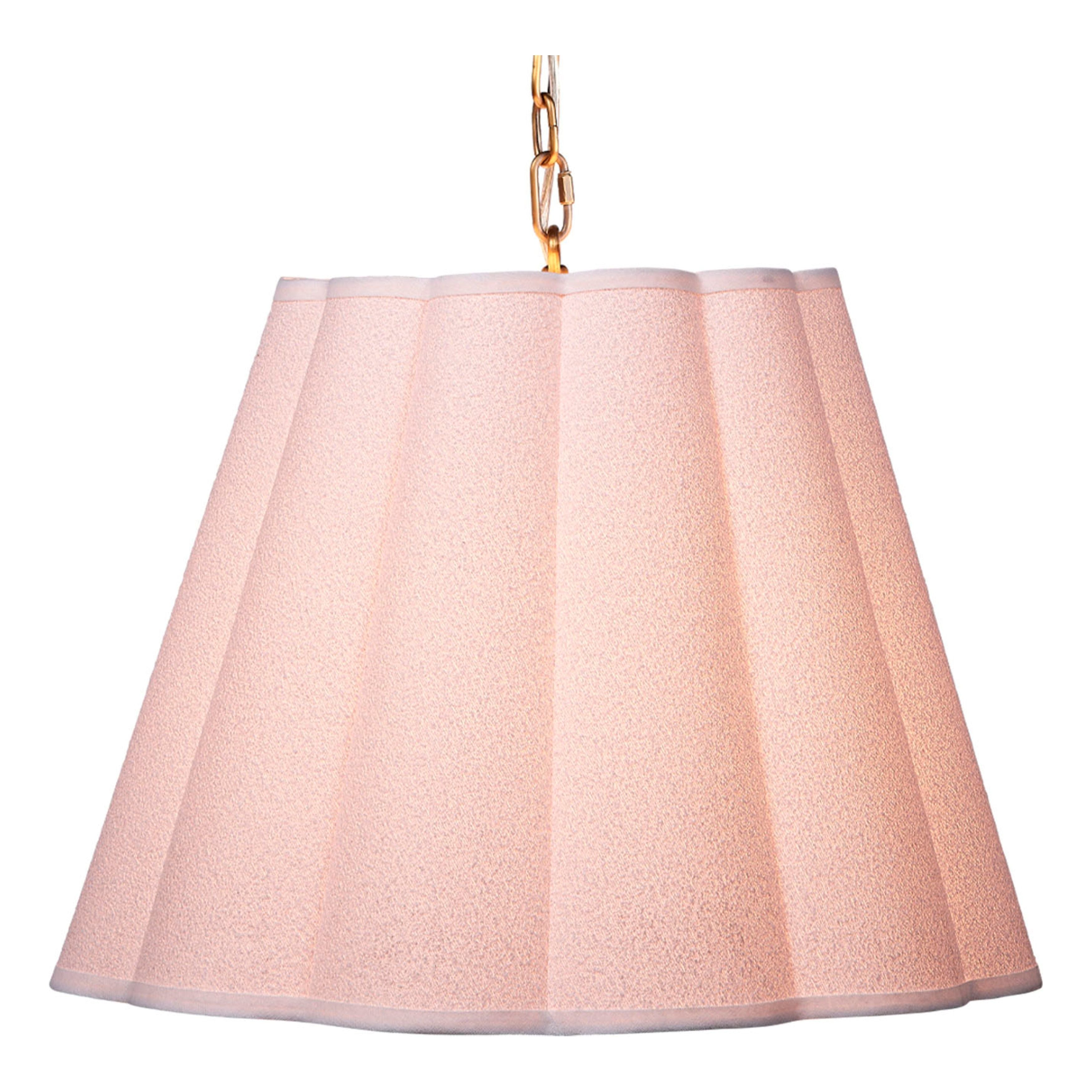 Scalloped 1-Light Pendant, Boucle Linen by Jamie Young