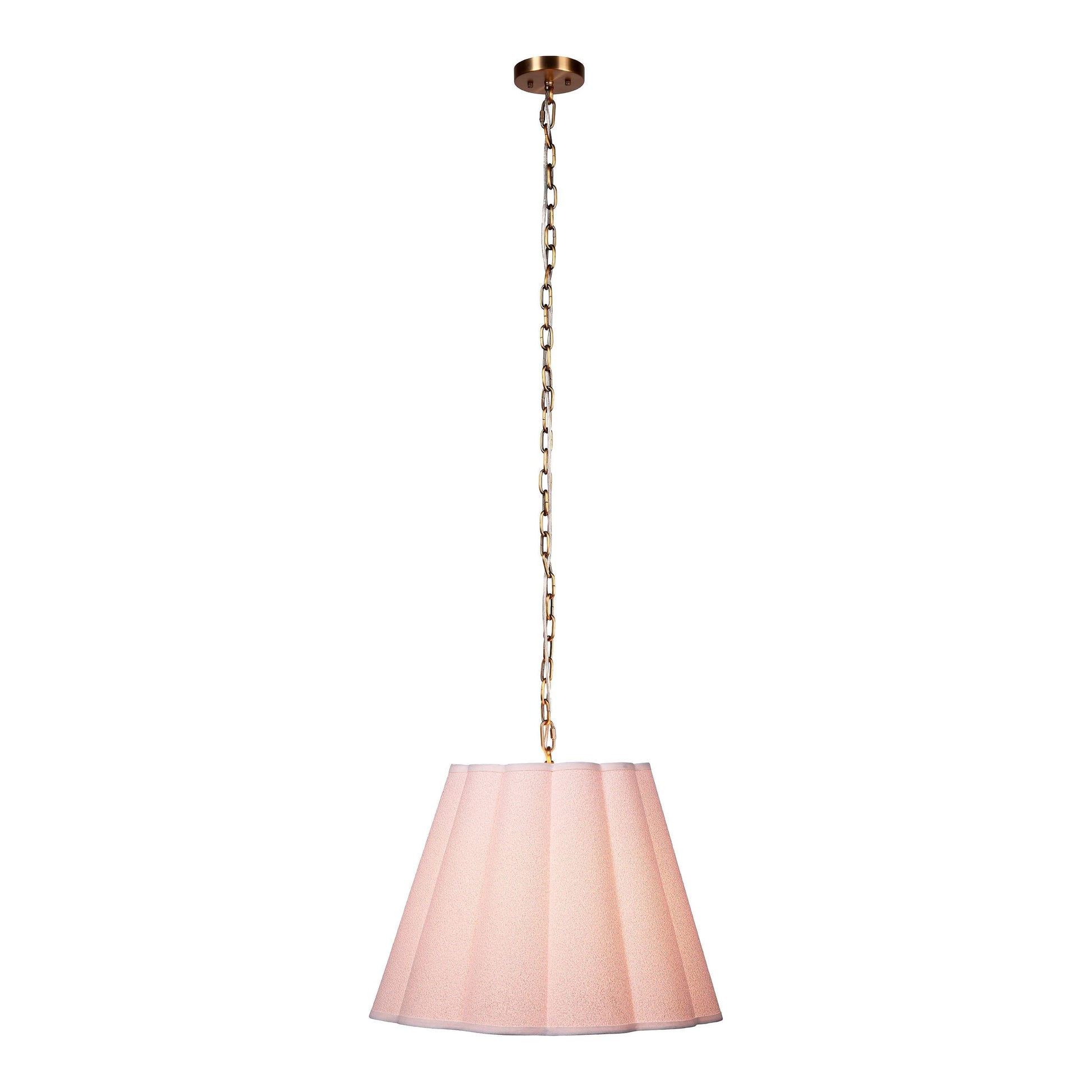 Scalloped 1-Light Pendant, Boucle Linen by Jamie Young
