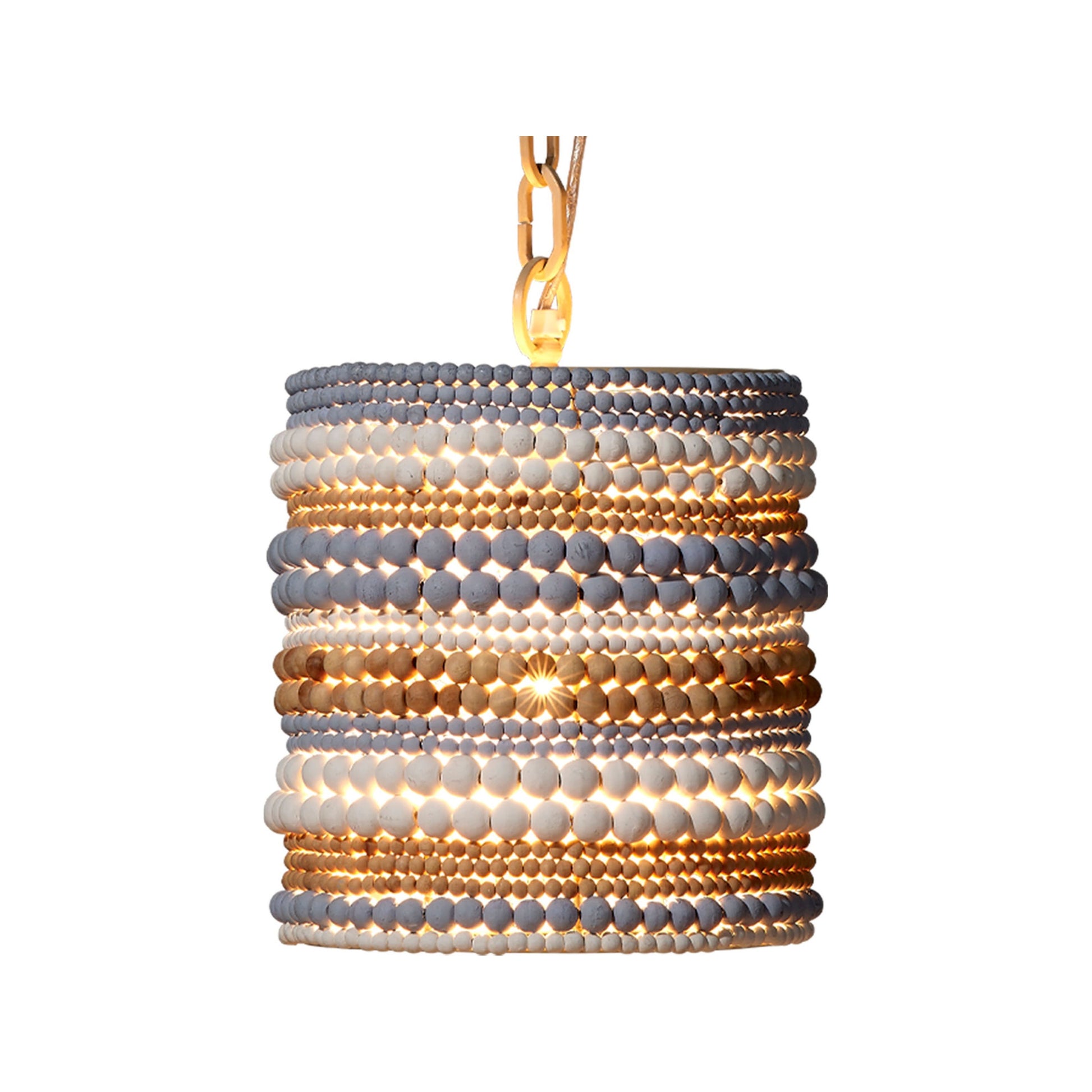 Strand Wood Beaded 1-Light Pendant by Jamie Young