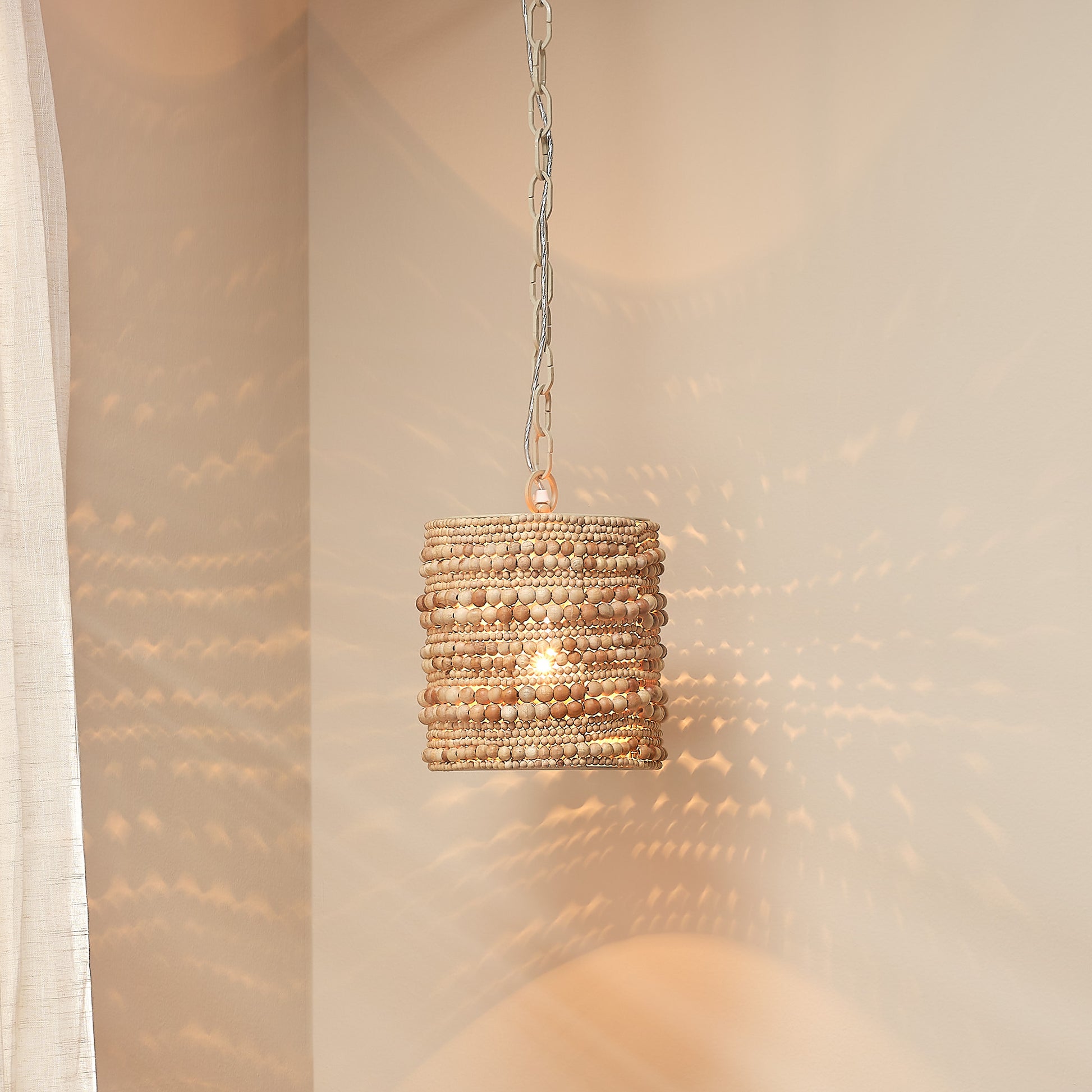 Strand Wood Beaded 1-Light Pendant by Jamie Young