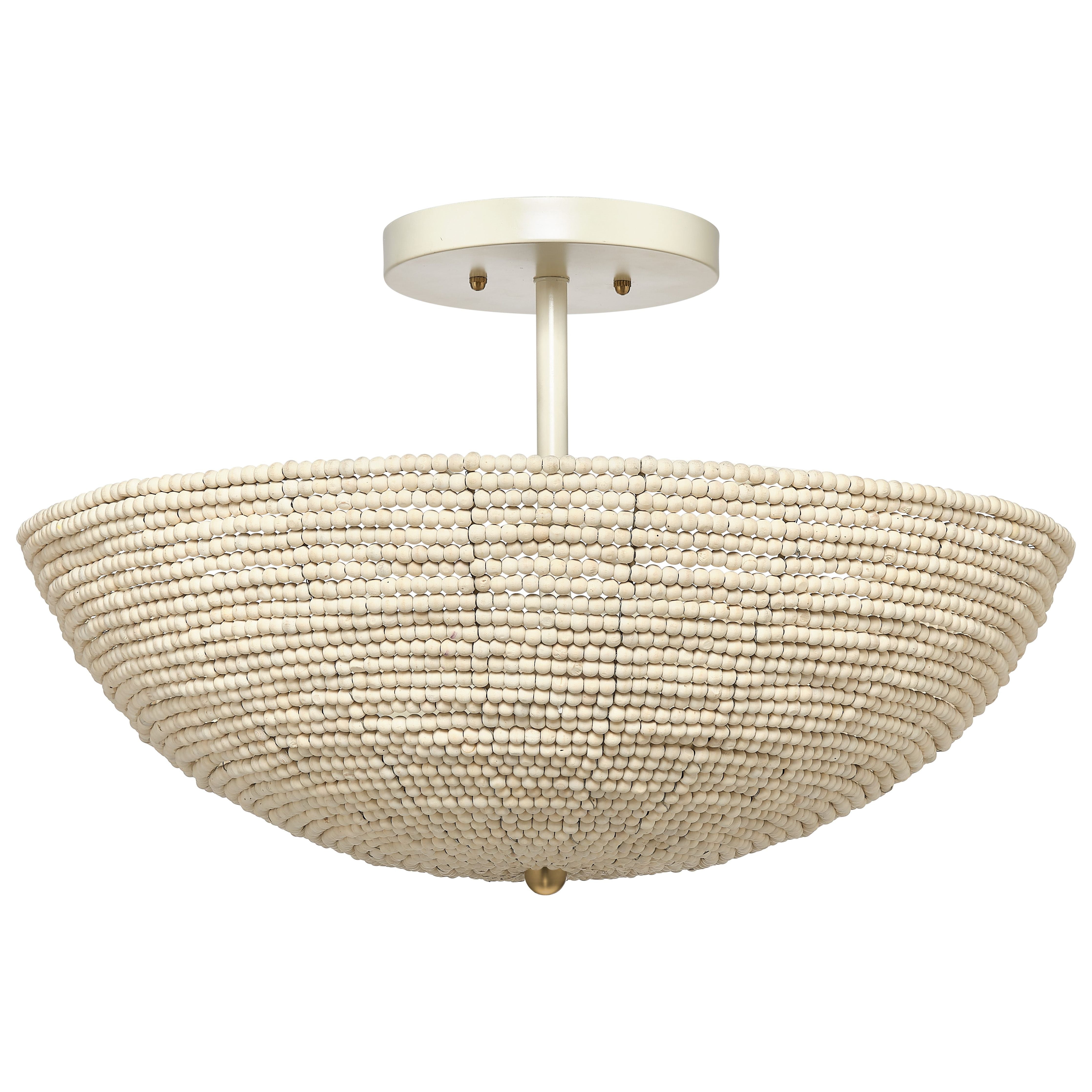 Tsunami Wood Beaded Semi Flush Mount by Jamie Young