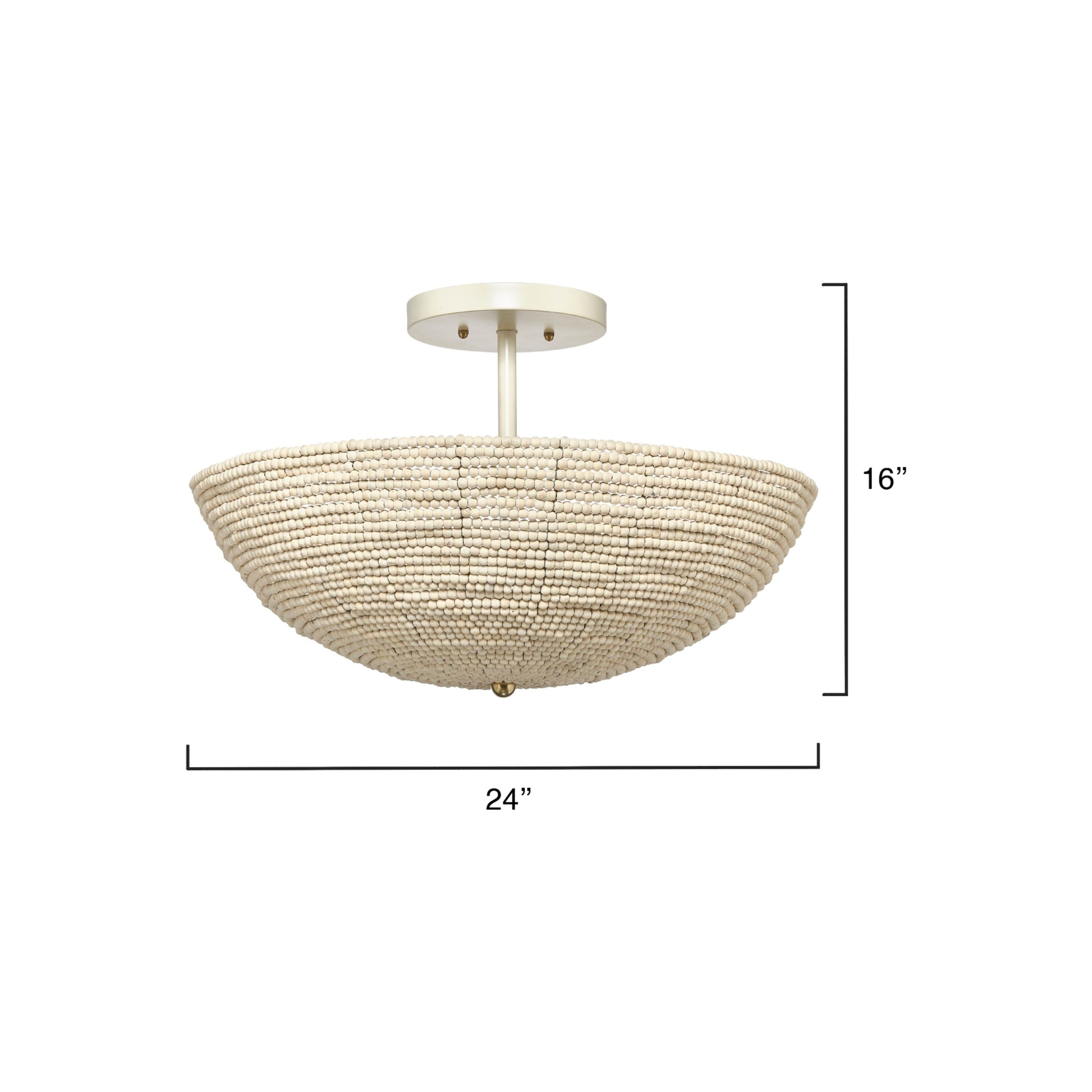 Tsunami Wood Beaded Semi Flush Mount by Jamie Young