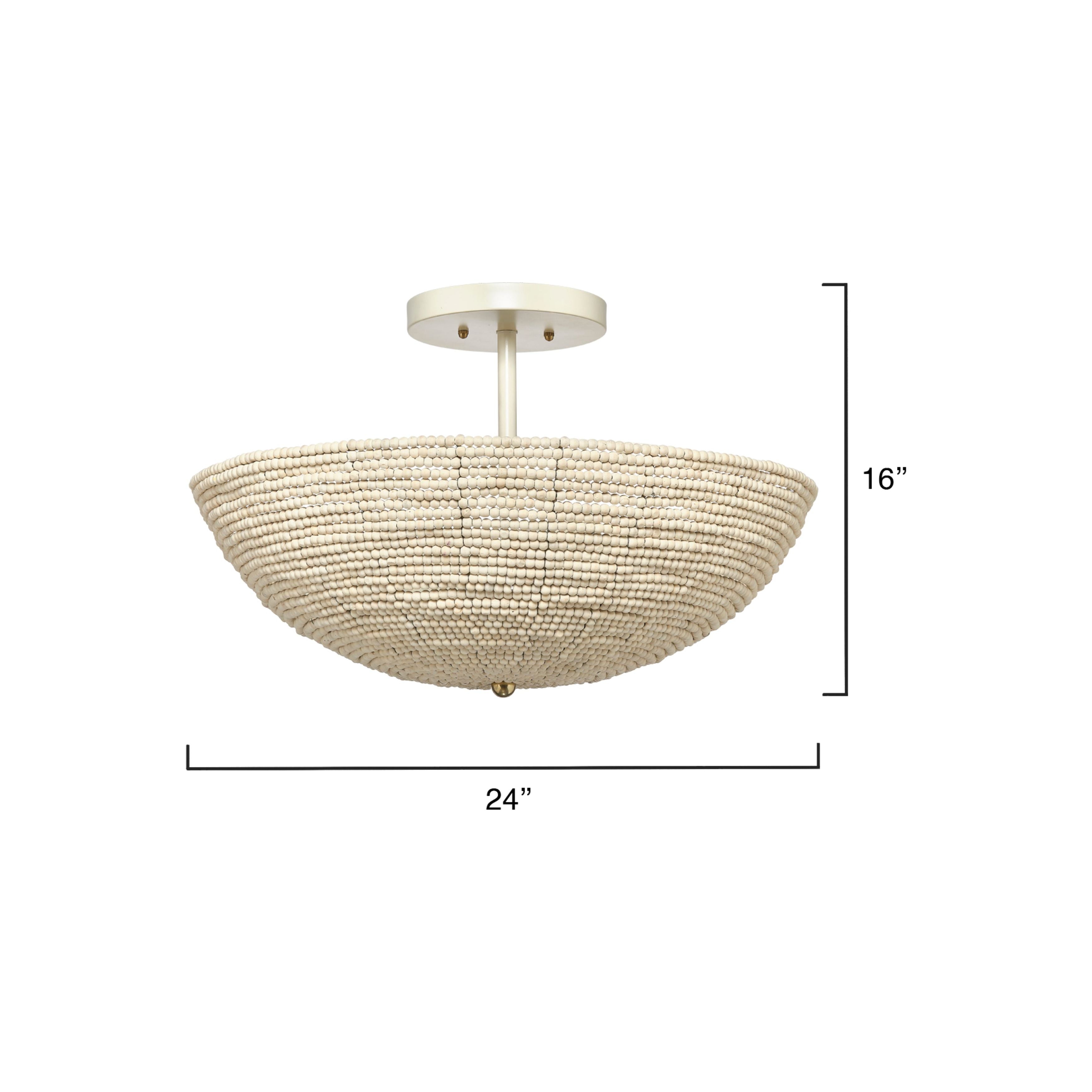 Tsunami Wood Beaded Semi Flush Mount by Jamie Young