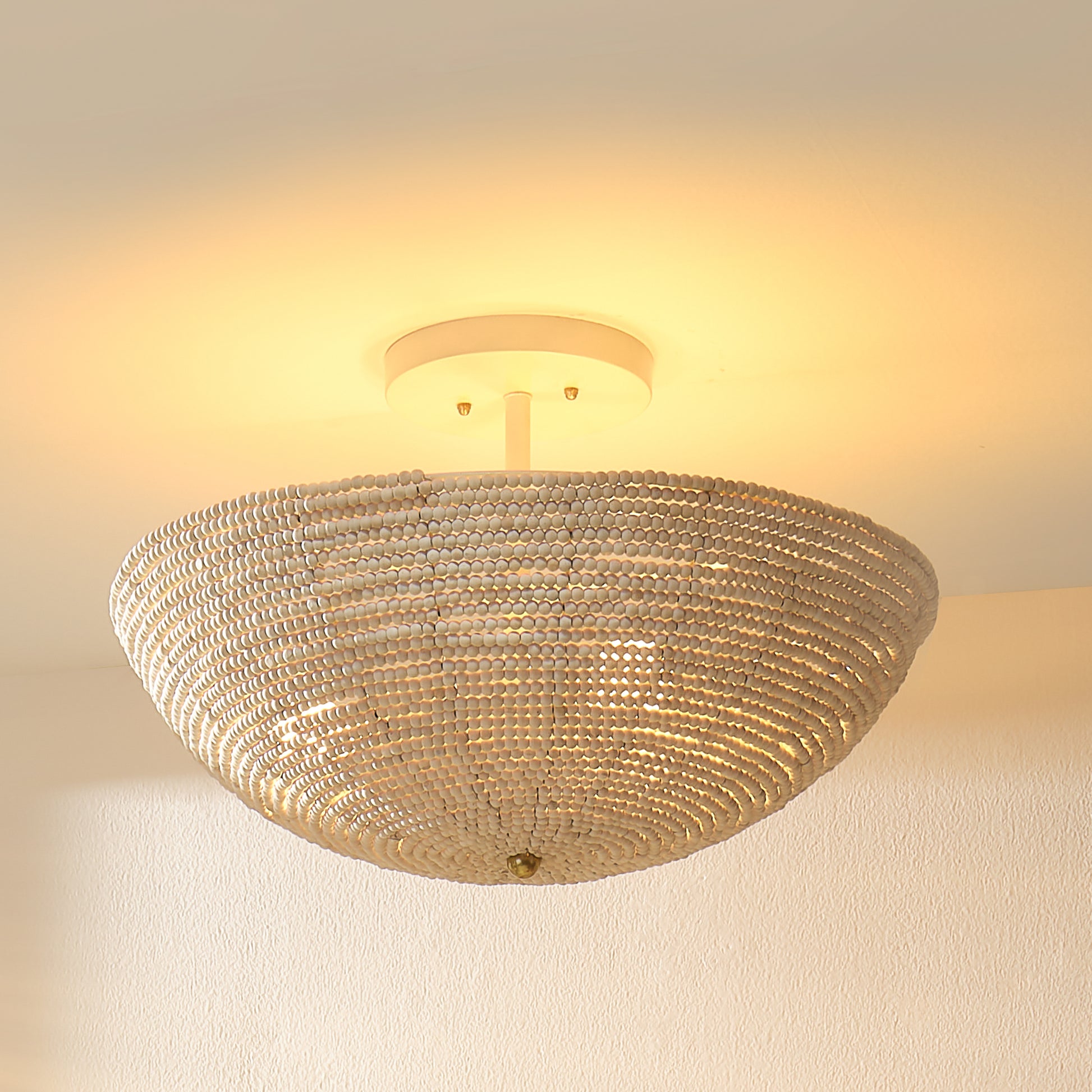 Tsunami Wood Beaded Semi Flush Mount by Jamie Young