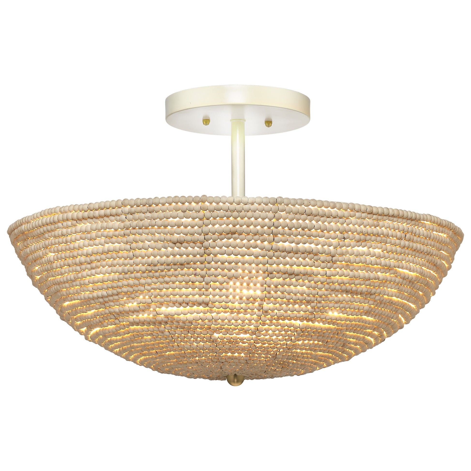 Tsunami Wood Beaded Semi Flush Mount by Jamie Young