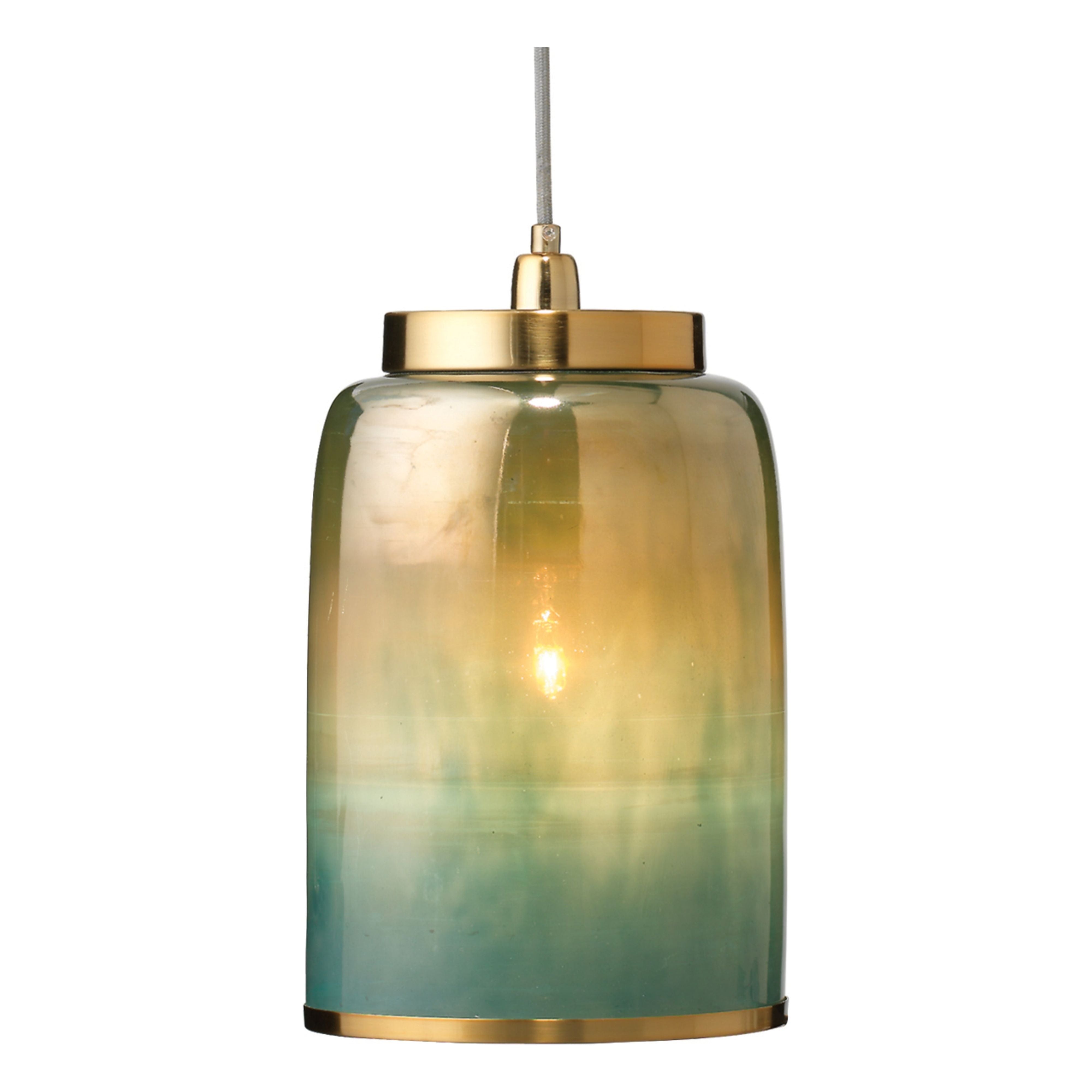 Vapor Metallic Glass 1-Light Pendant, Aqua by Jamie Young