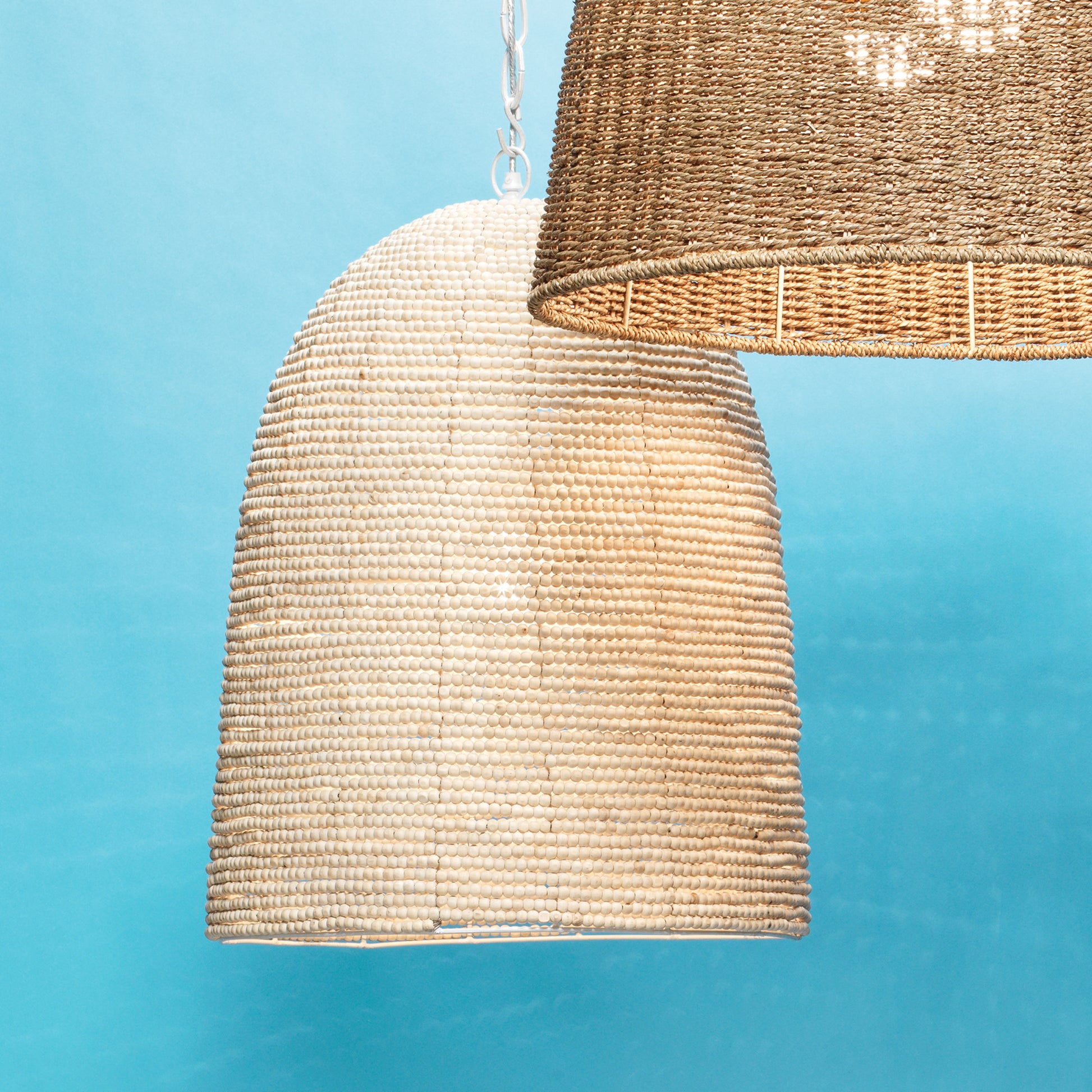 Waterfront Wood Beaded 1-Light Pendant by Jamie Young