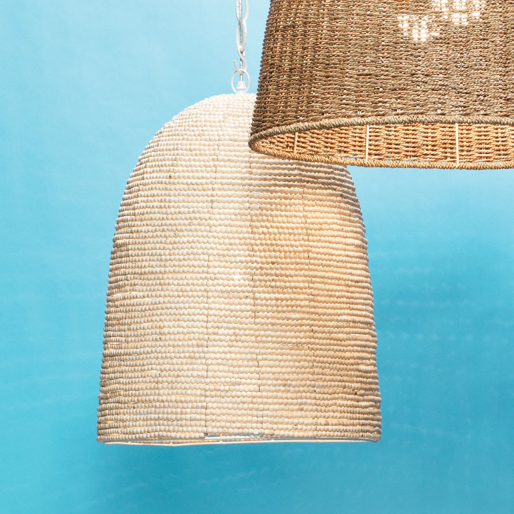 Waterfront Wood Beaded 1-Light Pendant by Jamie Young