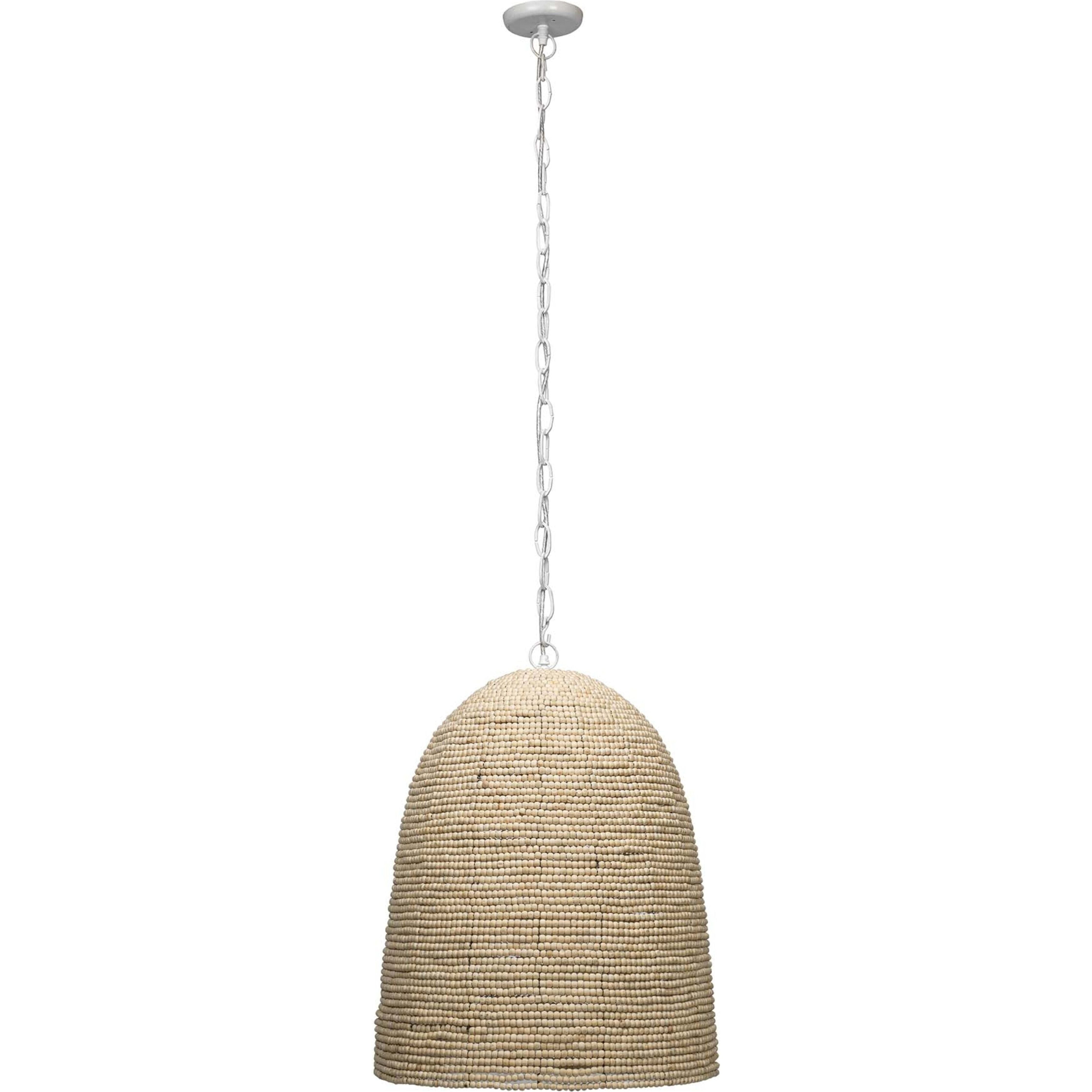 Waterfront Wood Beaded 1-Light Pendant by Jamie Young