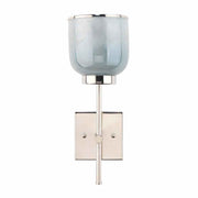 Vapor Single Sconce, Nickel and Blue Opal Metallic Glass by Jamie Young