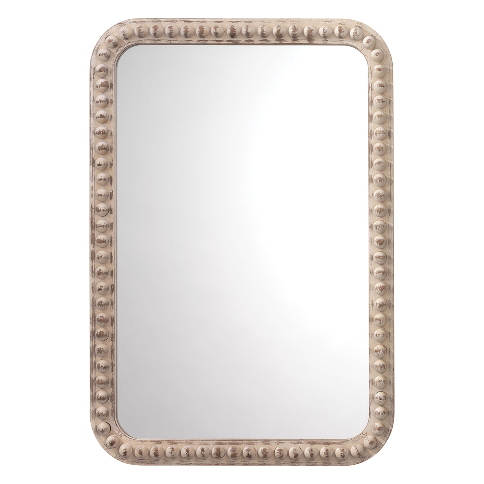 Rectangle Audrey Wall Mirror, White Washed Wood by Jamie Young