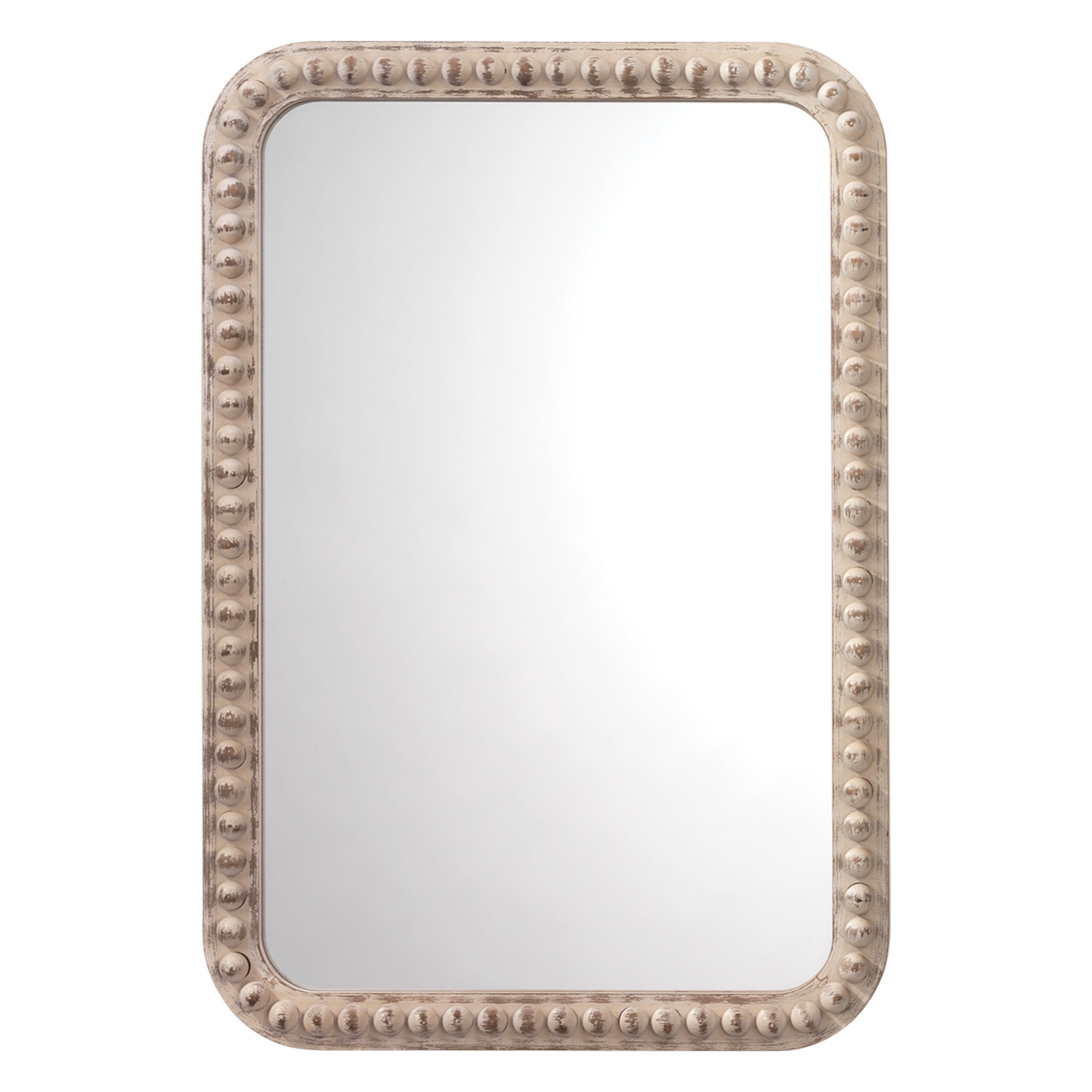 Rectangle Audrey Wall Mirror, White Washed Wood by Jamie Young