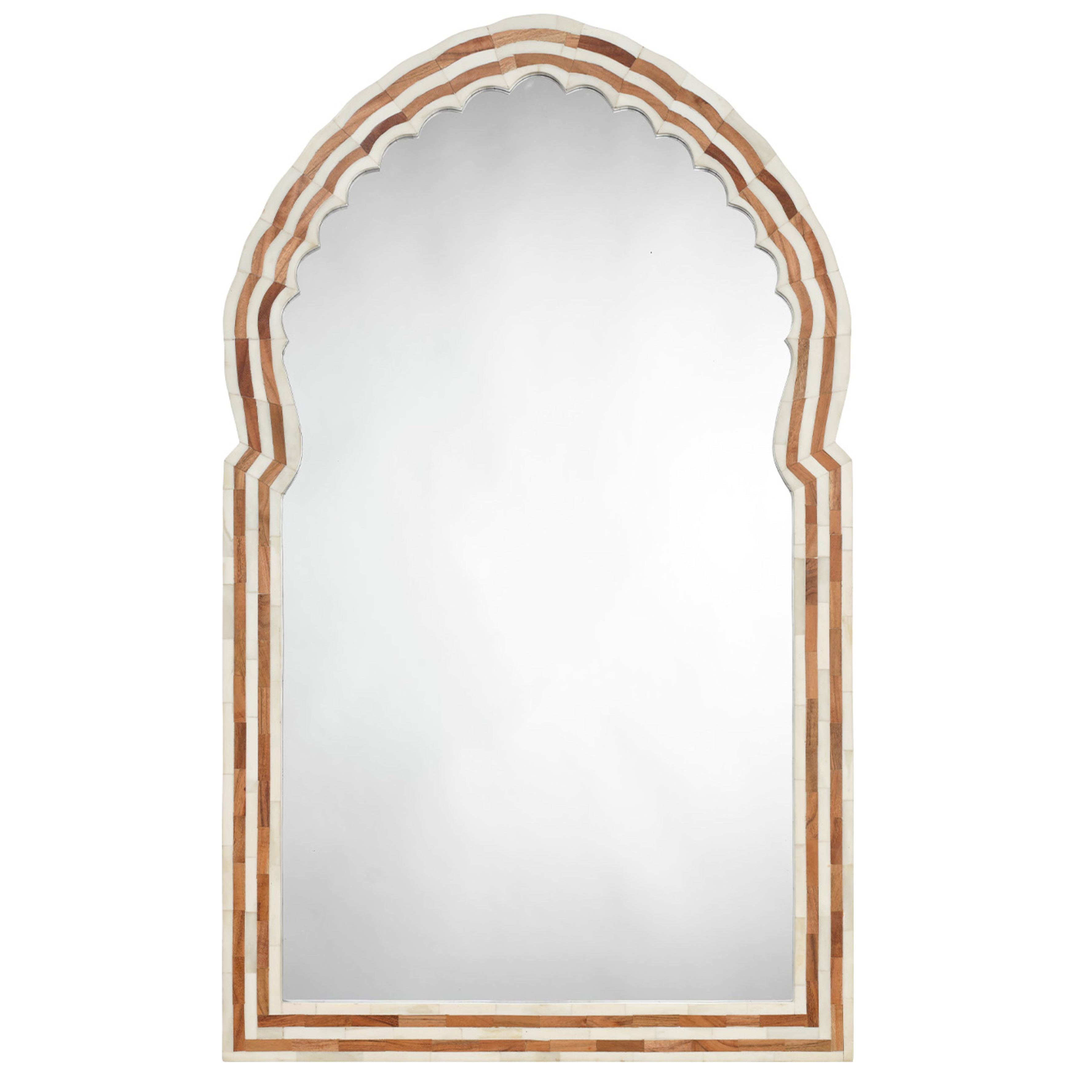 Bardot Bone & Wood Arch Wall Mirror 60" by Jamie Young