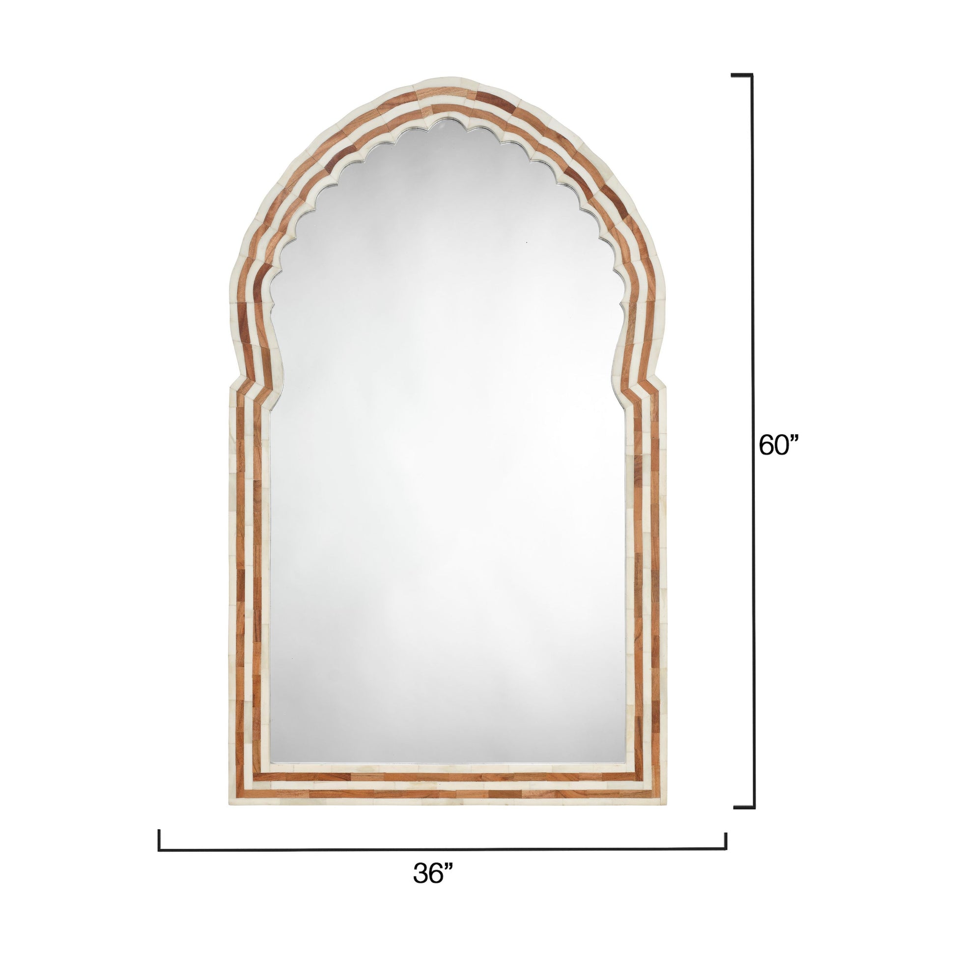 Bardot Bone & Wood Arch Wall Mirror by Jamie Young