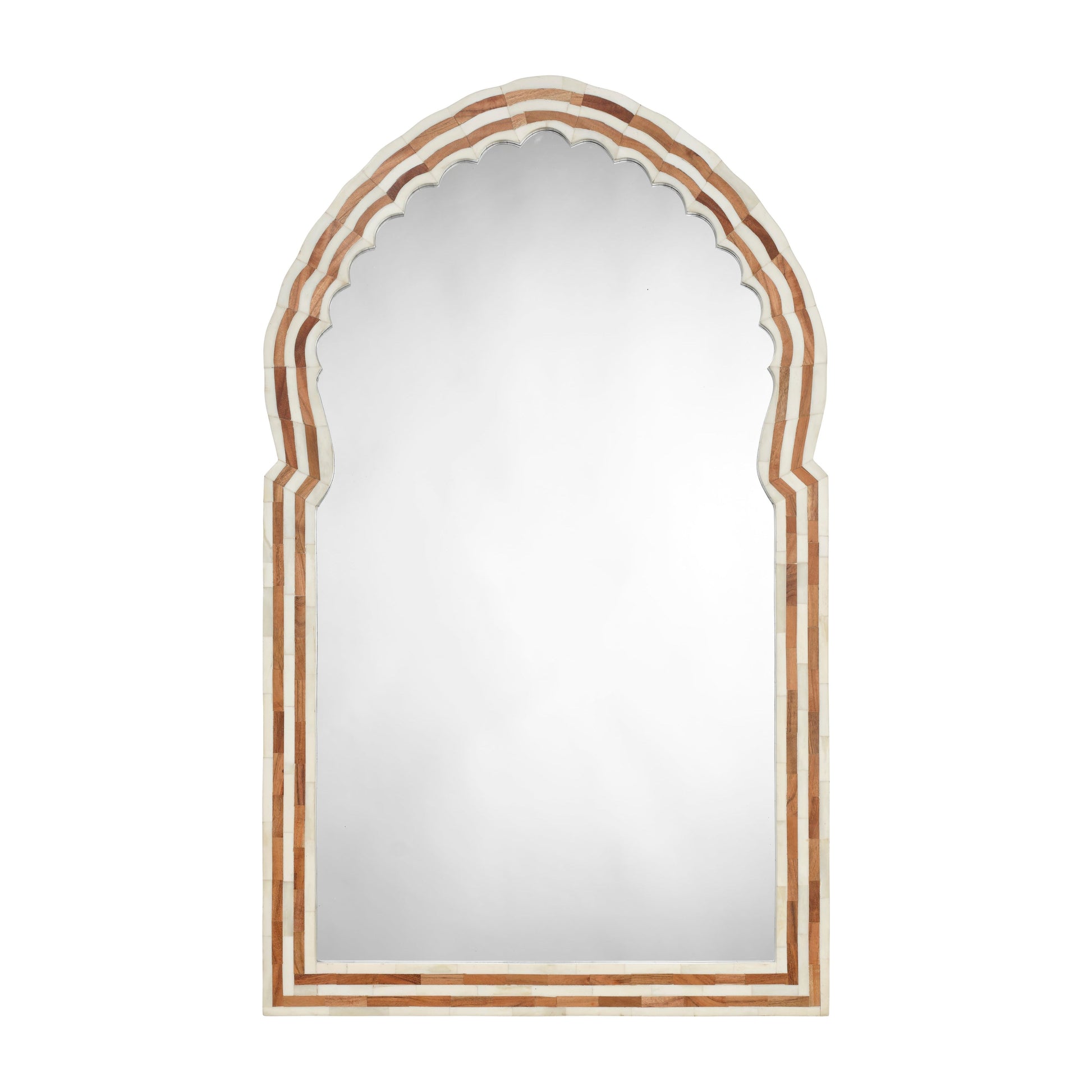 Bardot Bone & Wood Arch Wall Mirror 40" by Jamie Young