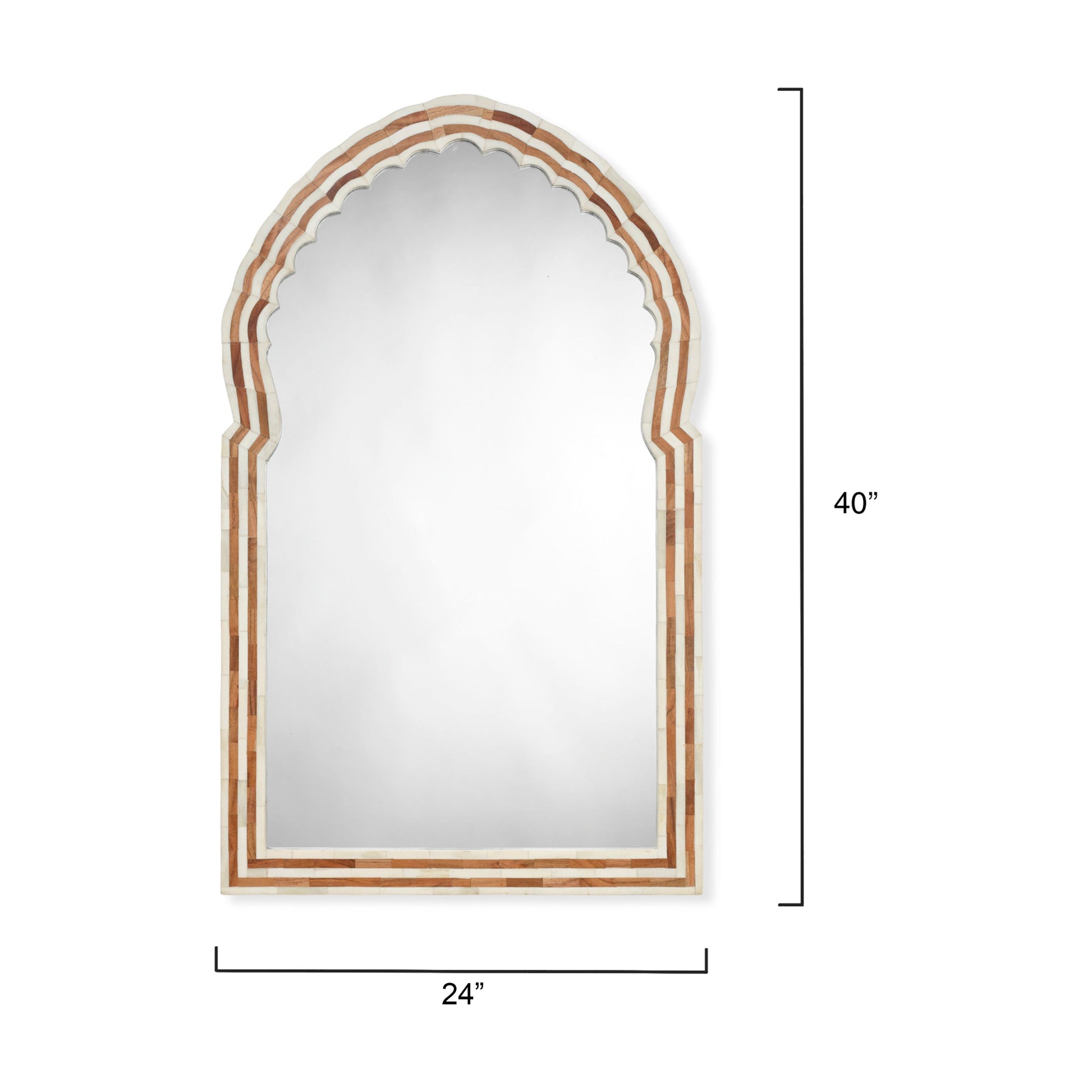 Bardot Bone & Wood Arch Wall Mirror by Jamie Young