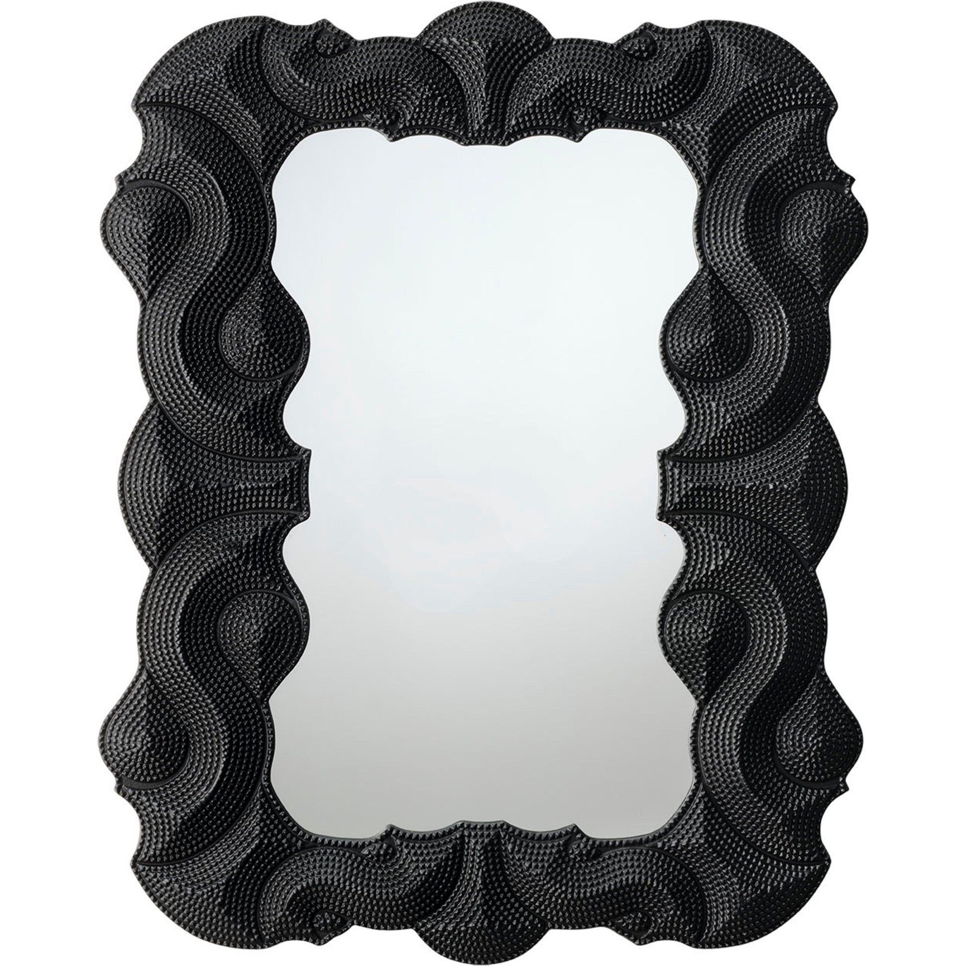Baroque Resin Wall Mirror, Black by Jamie Young