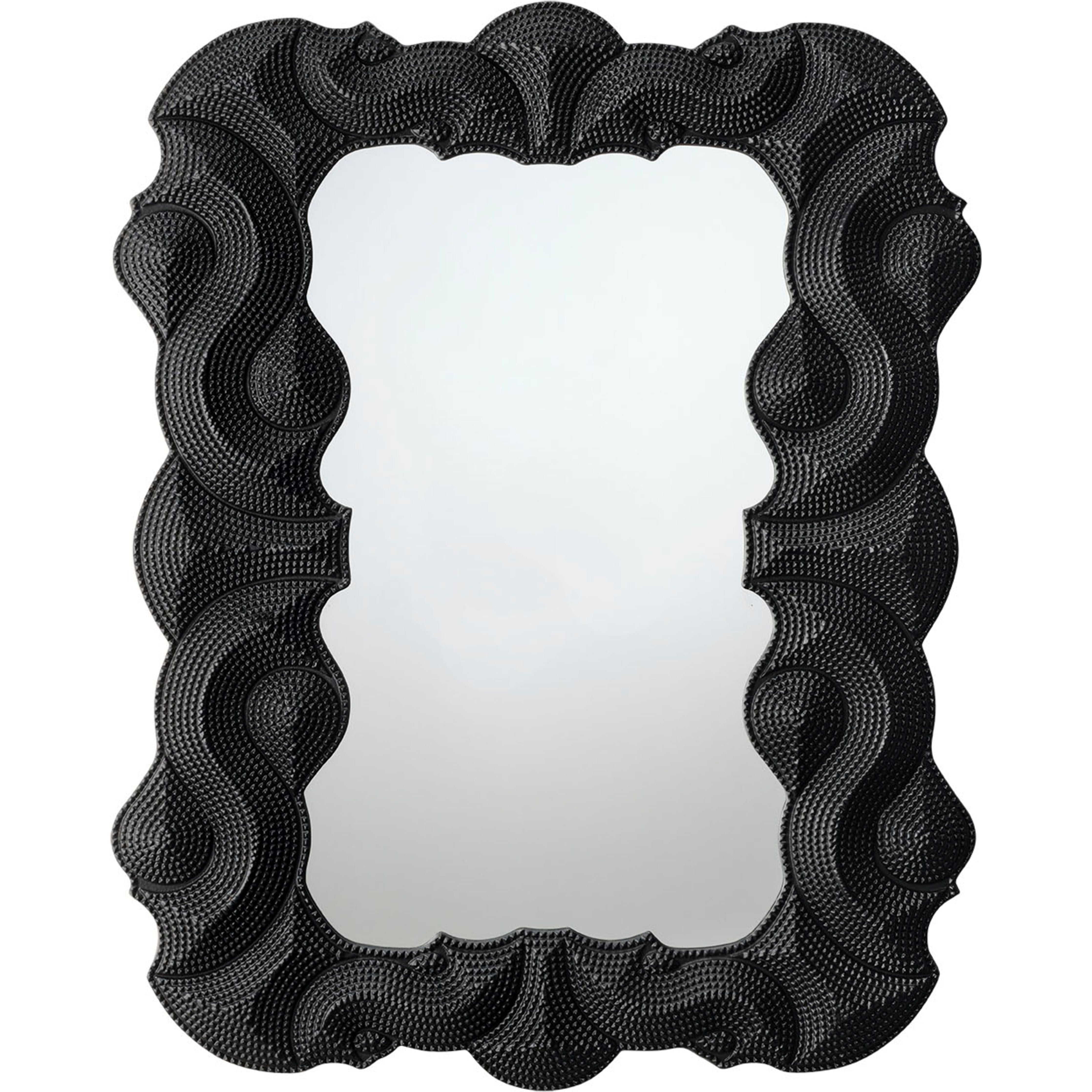 Baroque Resin Wall Mirror, Black by Jamie Young